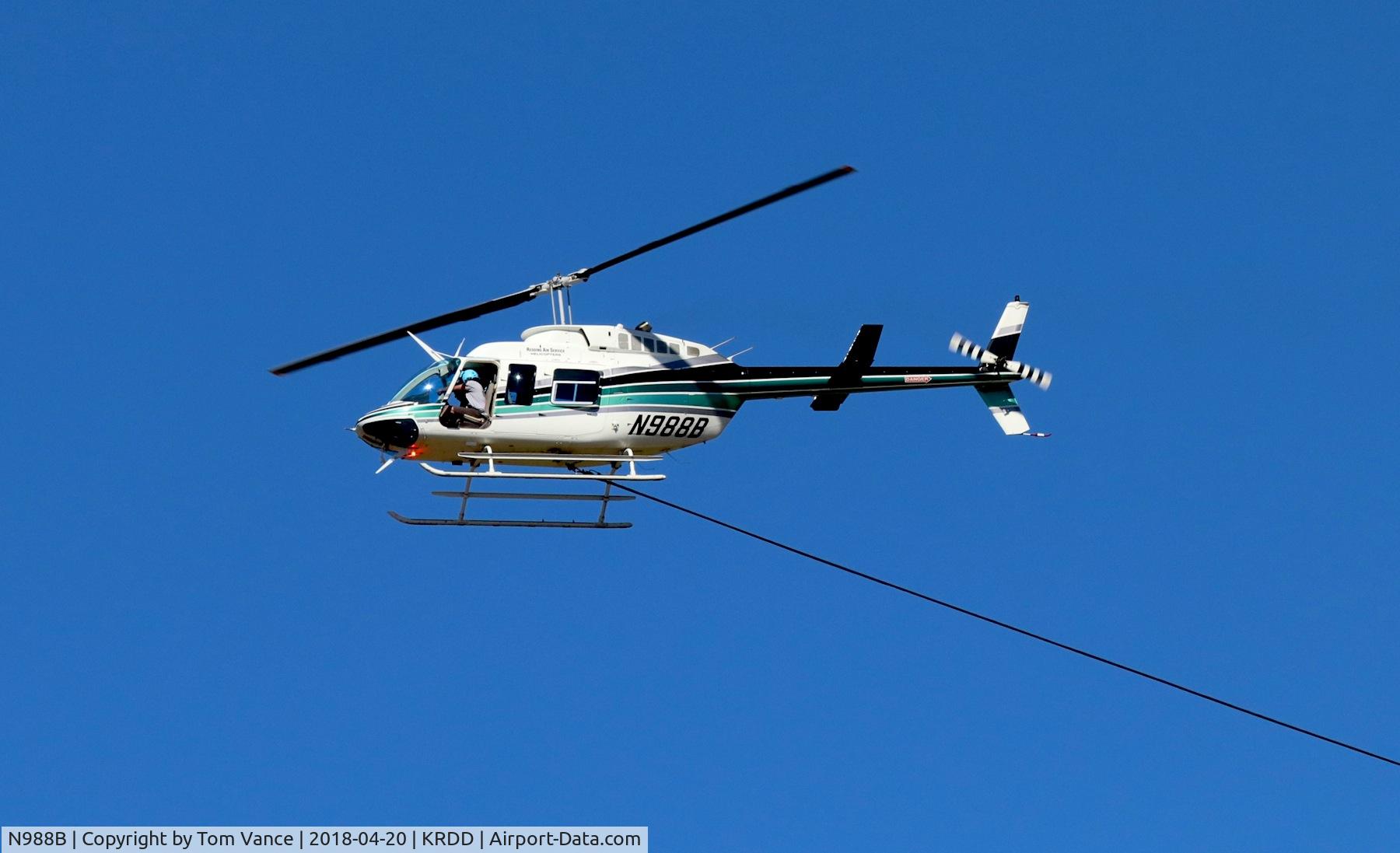 N988B, 2005 Bell 206L-4 LongRanger LongRanger C/N 52304, N988B returning to Redding CA after fire bucket training