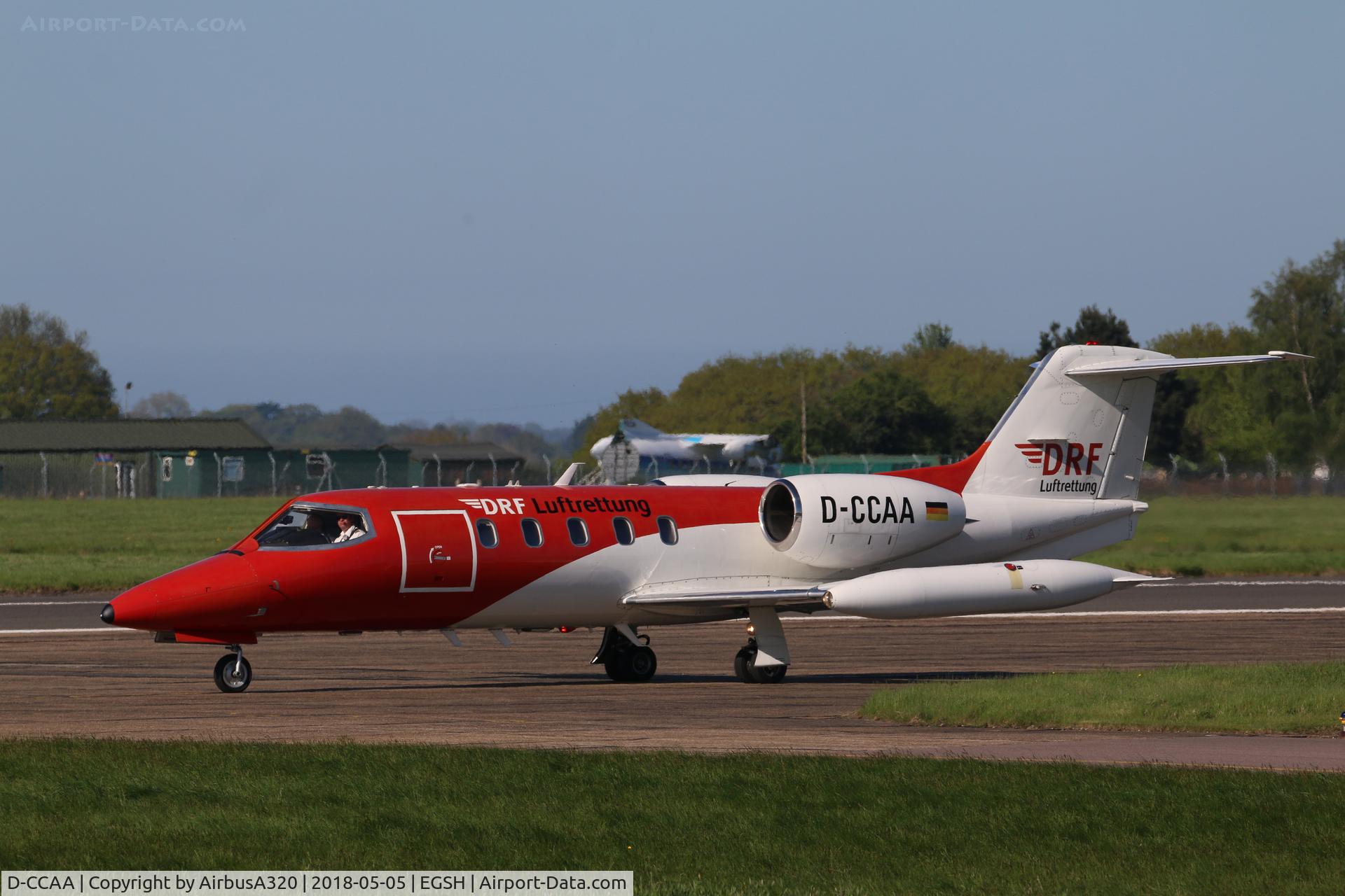 D-CCAA, 1980 Gates LearJet 35 C/N 35A-315, Departing Norwich RWY 09