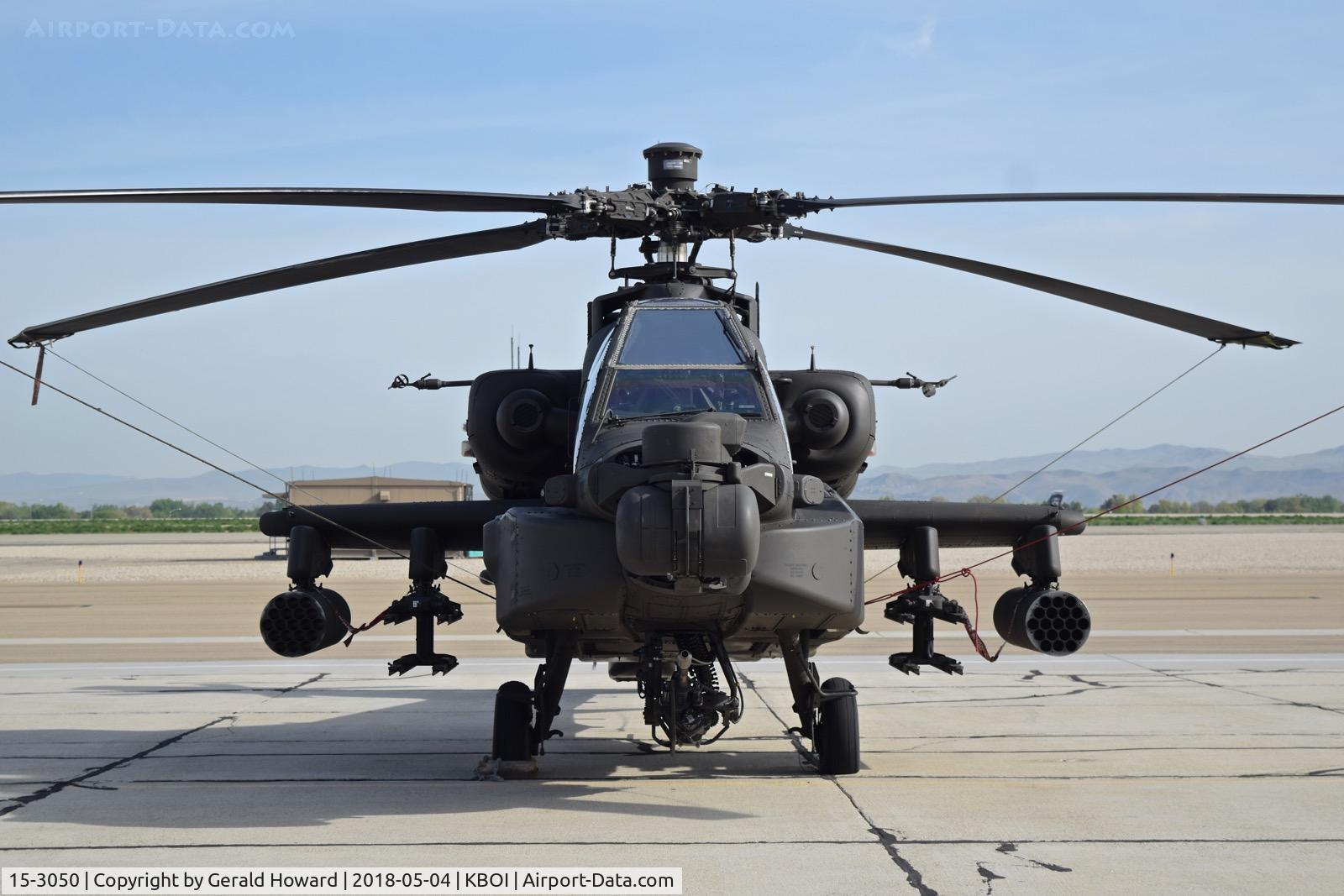 15-3050, 2015 Boeing AH-64E Apache Guardian C/N NM050, Parked on south GA ramp. Stationed at Gray Army Airfield, WA.