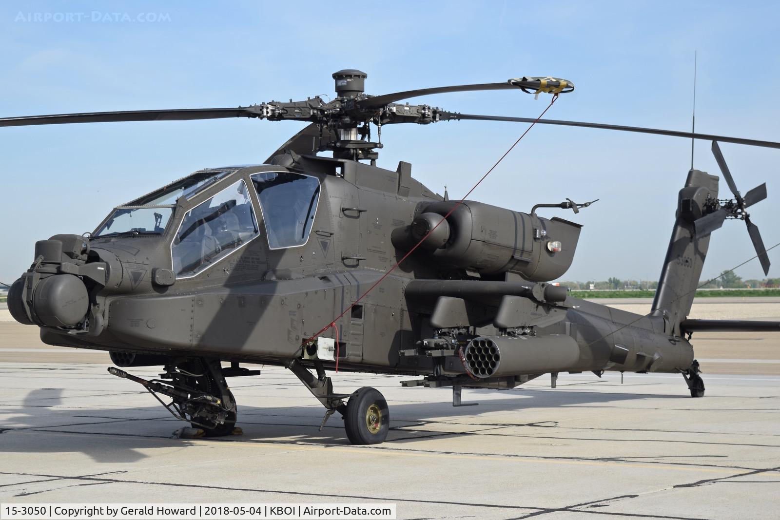 15-3050, 2015 Boeing AH-64E Apache Guardian C/N NM050, Parked on south GA ramp. Stationed at Gray Army Airfield, WA.
