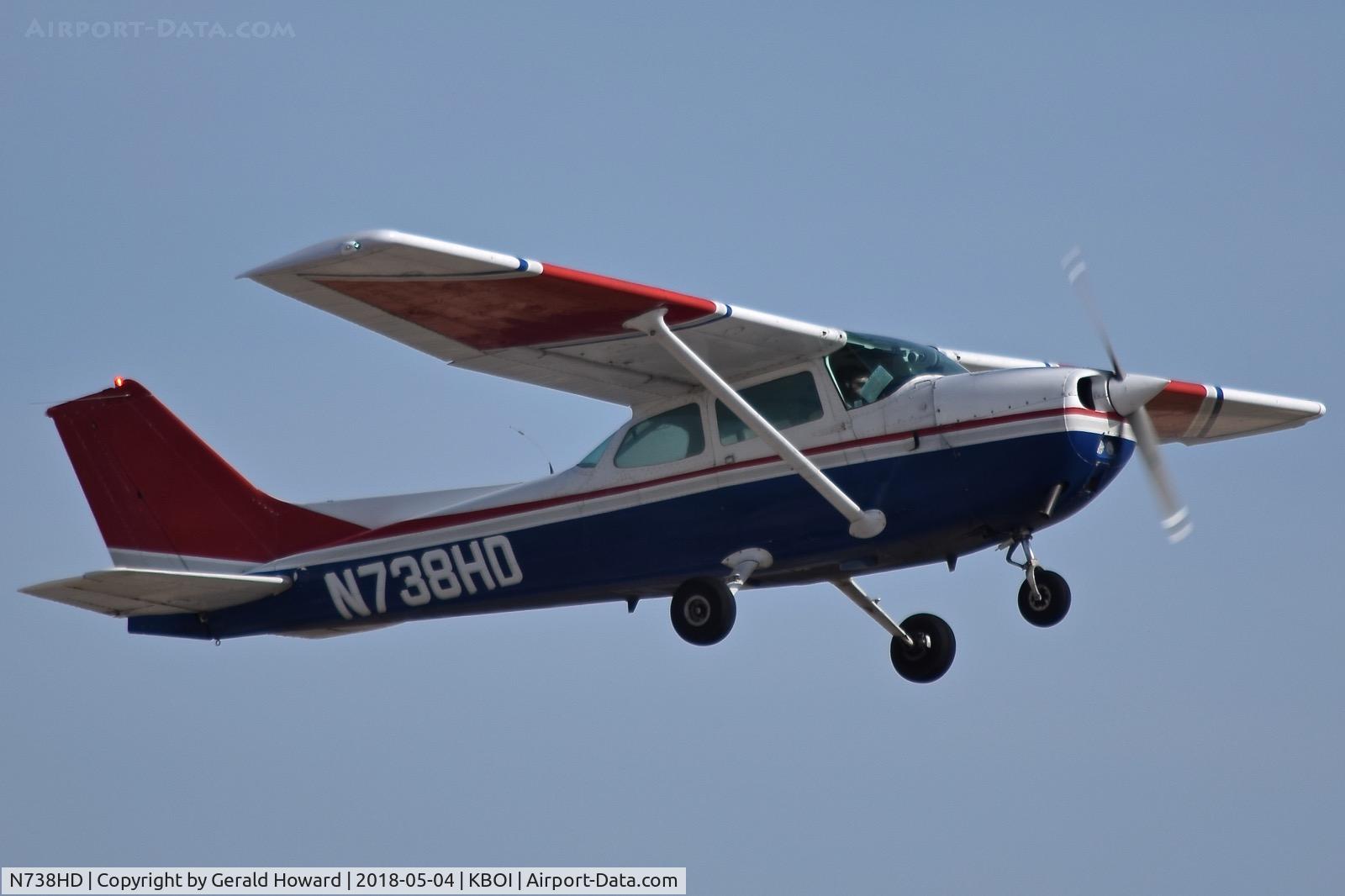 N738HD, 1977 Cessna 172N C/N 17269982, Departing RWY 10R. Old Civil Air patrol paint job.