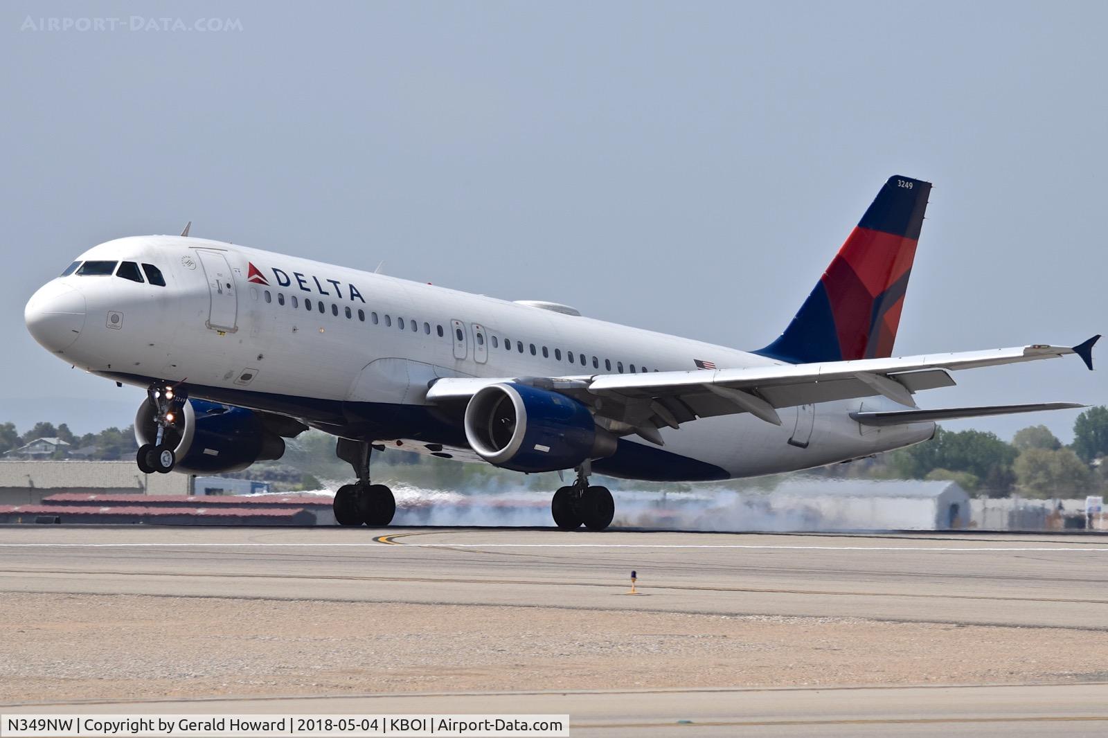 N349NW, 1993 Airbus A320-212 C/N 417, Touch down on RWY 10L.