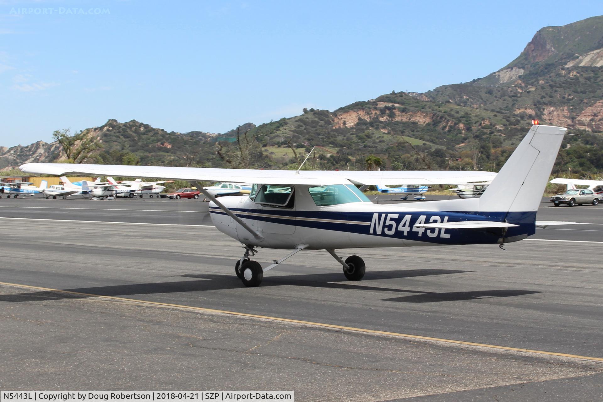 N5443L, 1980 Cessna 152 C/N 15284315, 1980 Cessna 152, Lycoming O-235-L2C 115 Hp, taxi back
