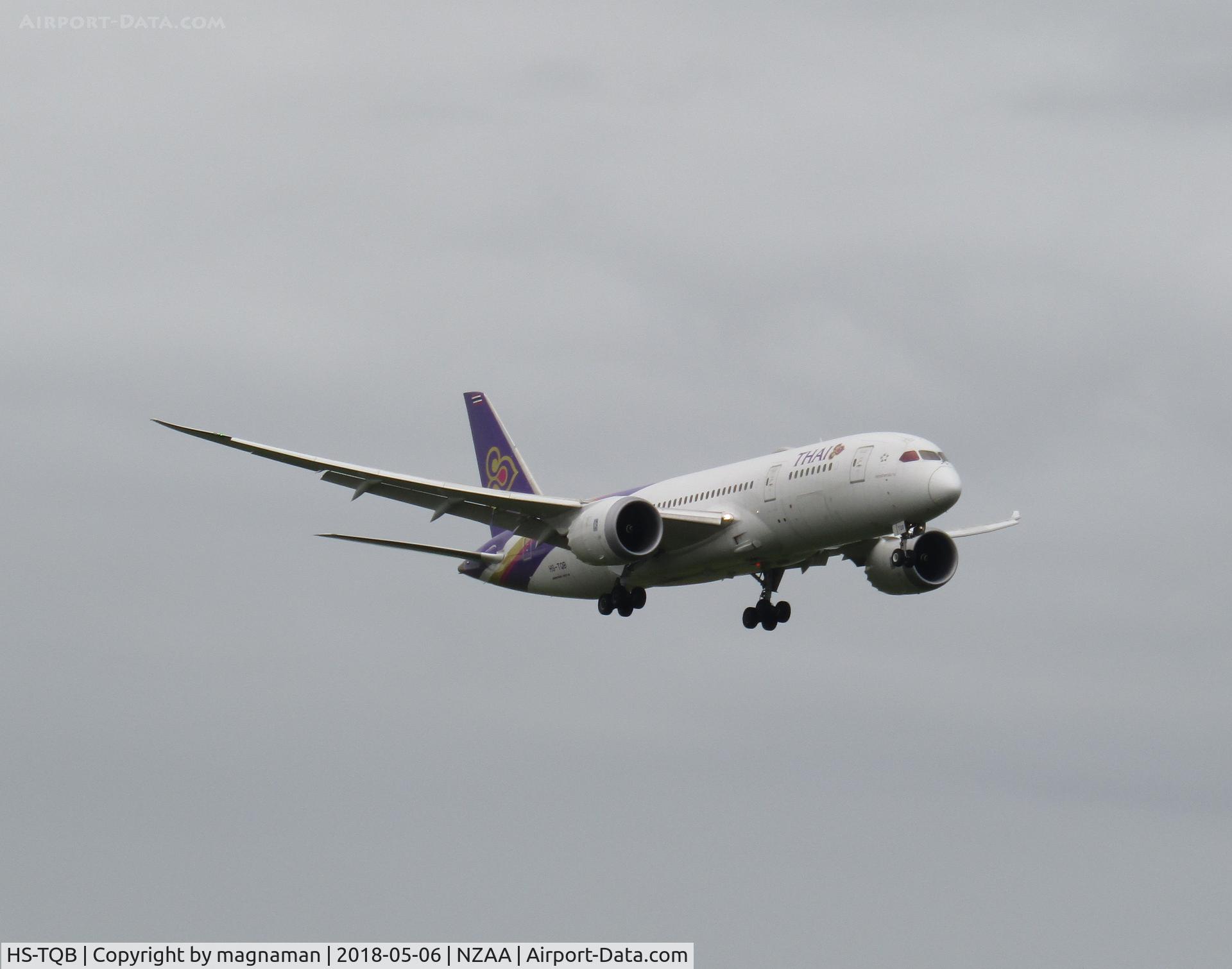 HS-TQB, 2014 Boeing 787-8 Dreamliner Dreamliner C/N 35316, On finals into AKL - nice change from what was becoming a boring is it TWA or TWB today!