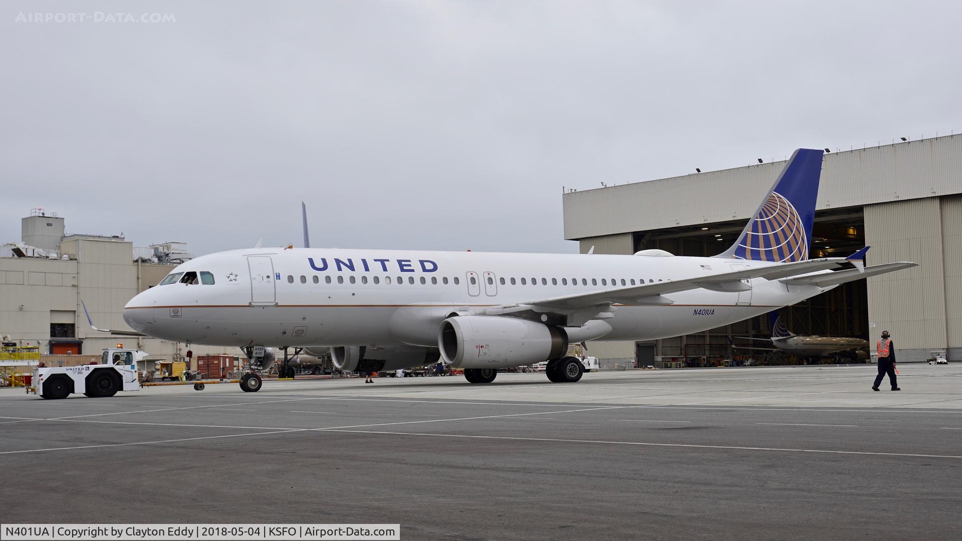 N401UA, 1993 Airbus A320-232 C/N 435, SFO 2018.
