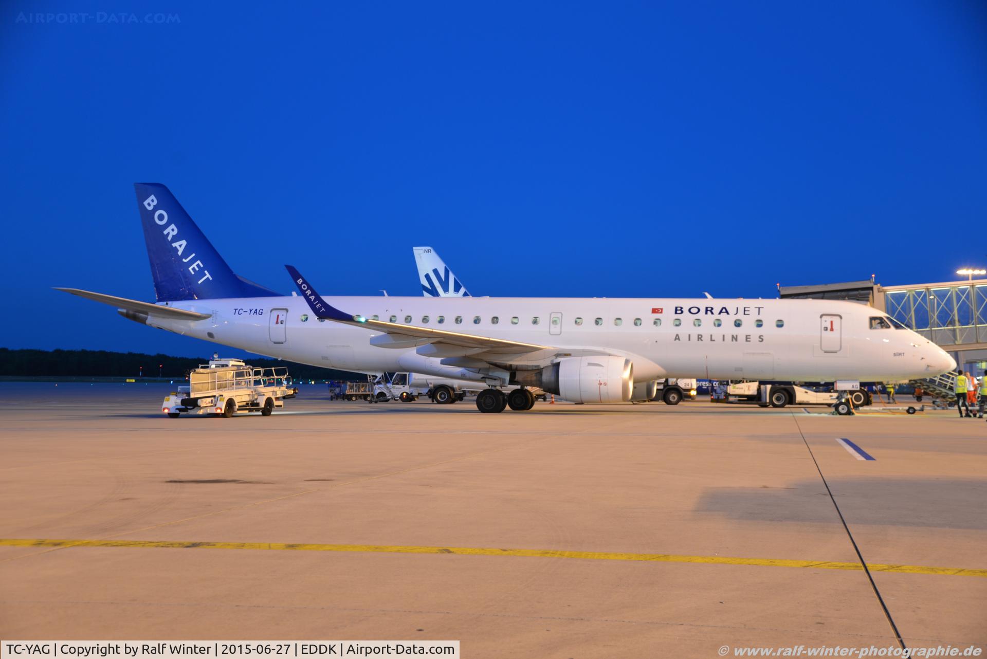 TC-YAG, 2009 Embraer 190LR (ERJ-190-100LR) C/N 19000263, Embraer ERJ-190LR 190-100LR - BRJ Bora Jet - 19000263 - TC-YAG - 27.06.2015 - CGN