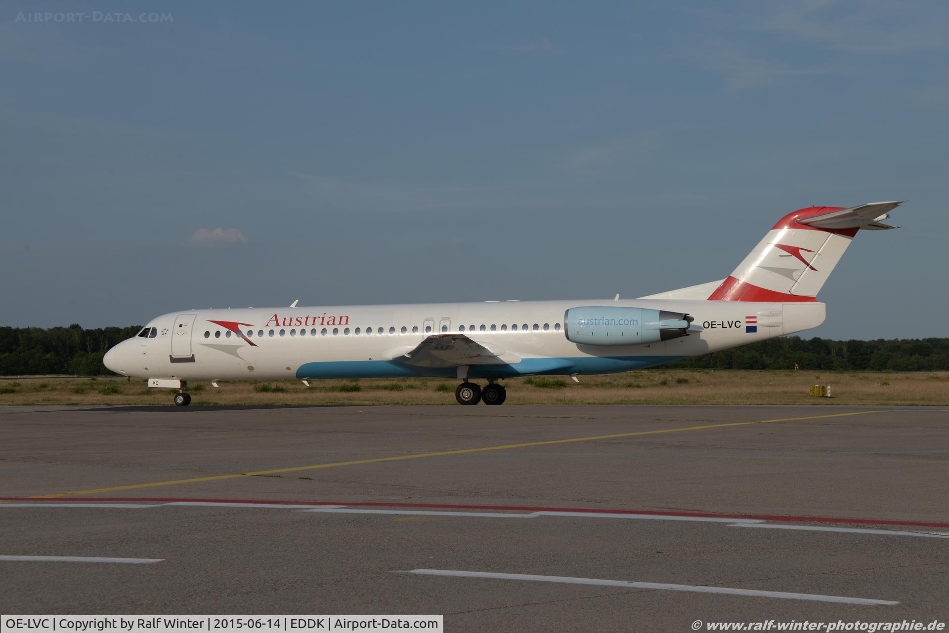 OE-LVC, 1993 Fokker 100 (F-28-0100) C/N 11446, Fokker 100 F28-0100 - VO TYR Austrian Arrows - 11446 - OE-LVC - 14.06.2015 - CGN