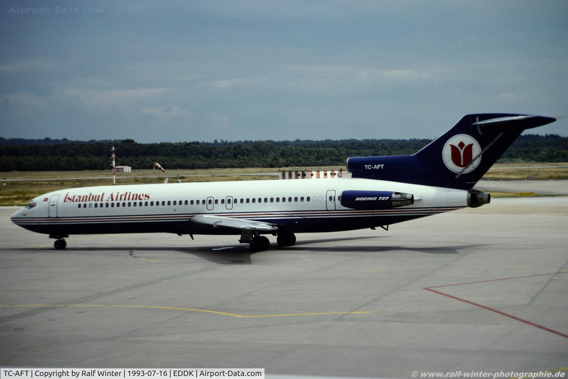 TC-AFT, 1978 Boeing 727-230 C/N 21618, Boeing 727-230 - IL IST Istanbul Airlines - 21618 - TC-AFT - 16.07.1993 - CGN