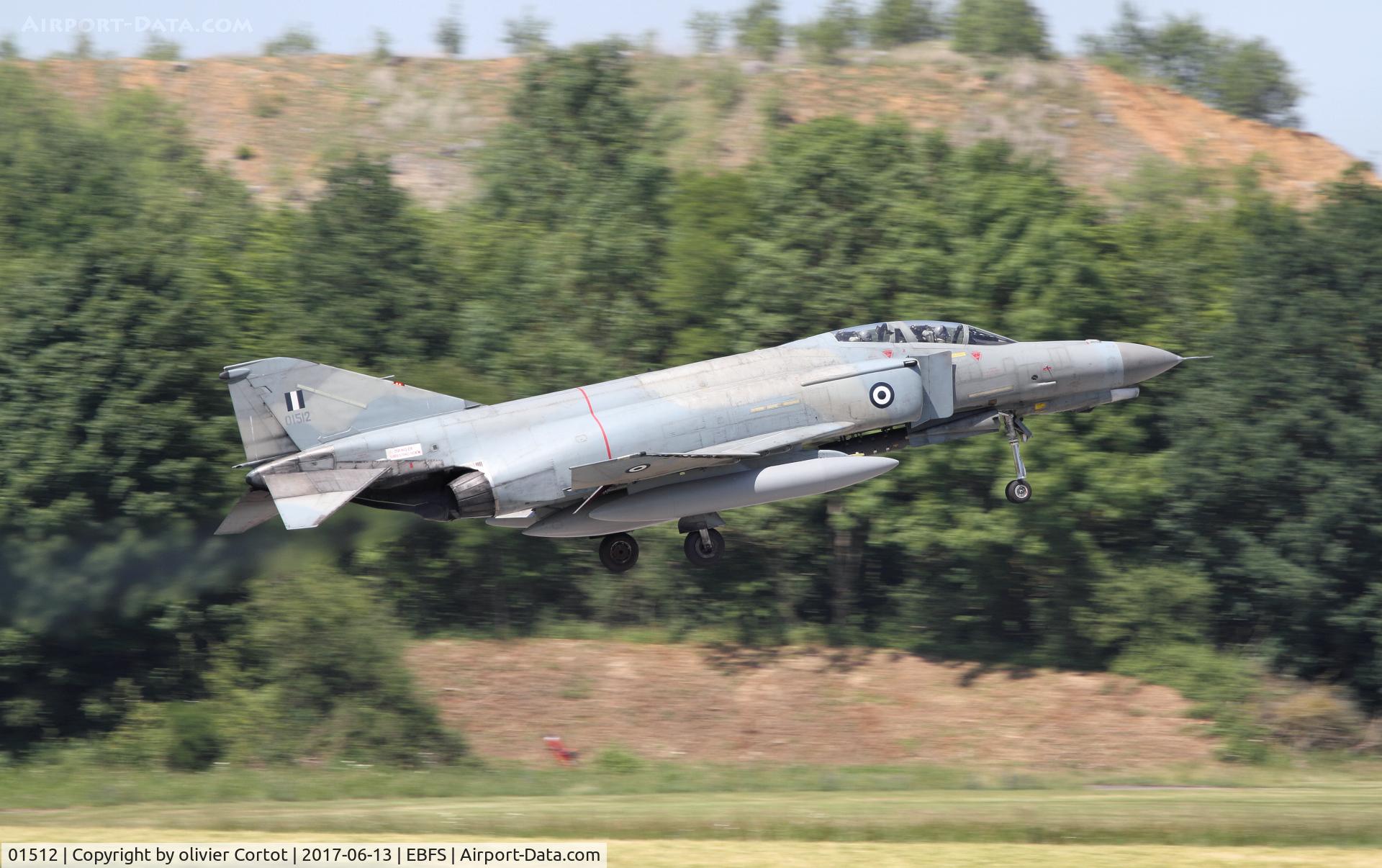 01512, 1974 McDonnell Douglas F-4E AUP Phantom II C/N 4485, landing at Florennes AB