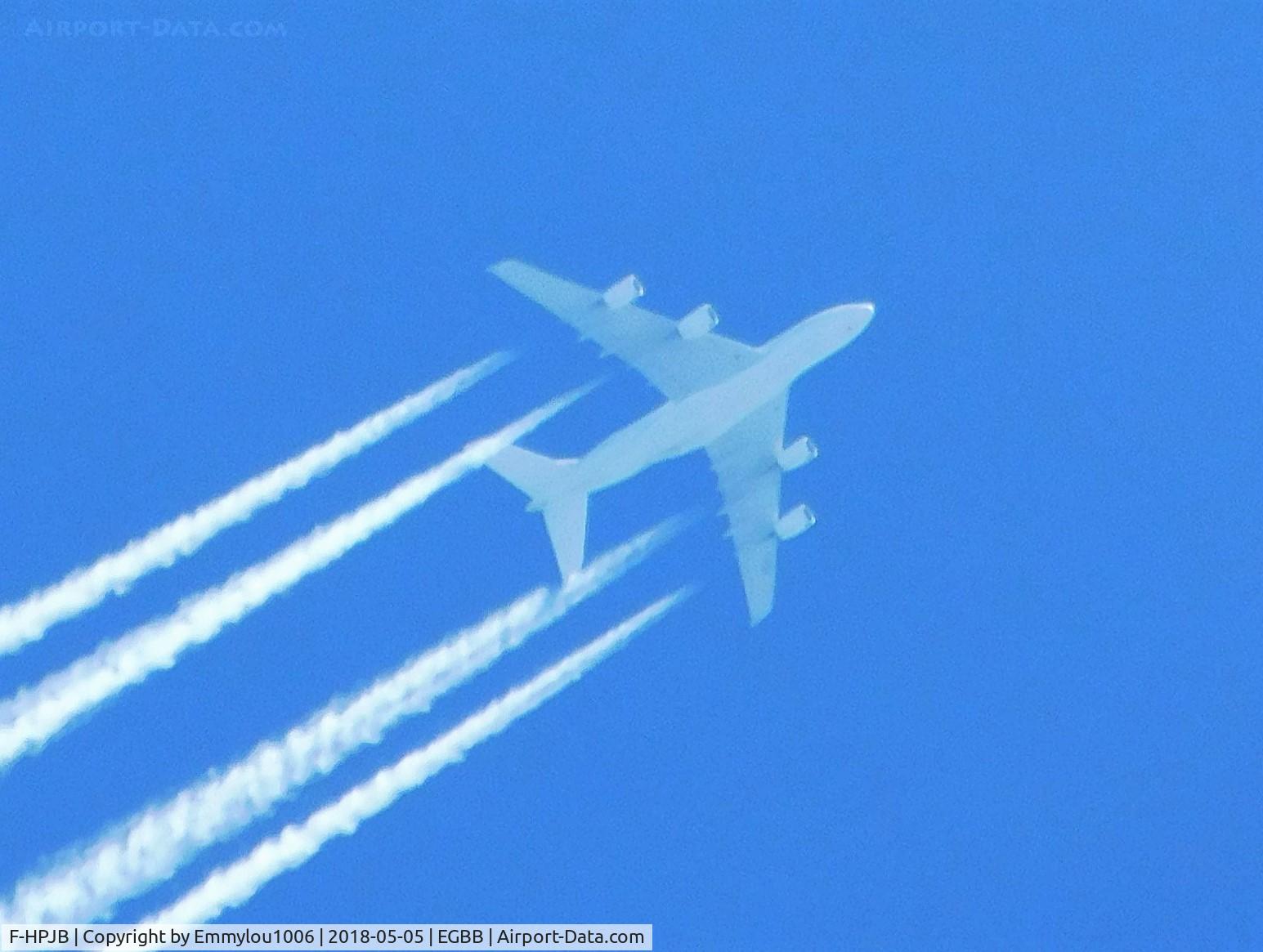 F-HPJB, 2009 Airbus A380-861 C/N 040, CAME OVER BHX AT 39 THOUSAND FEET