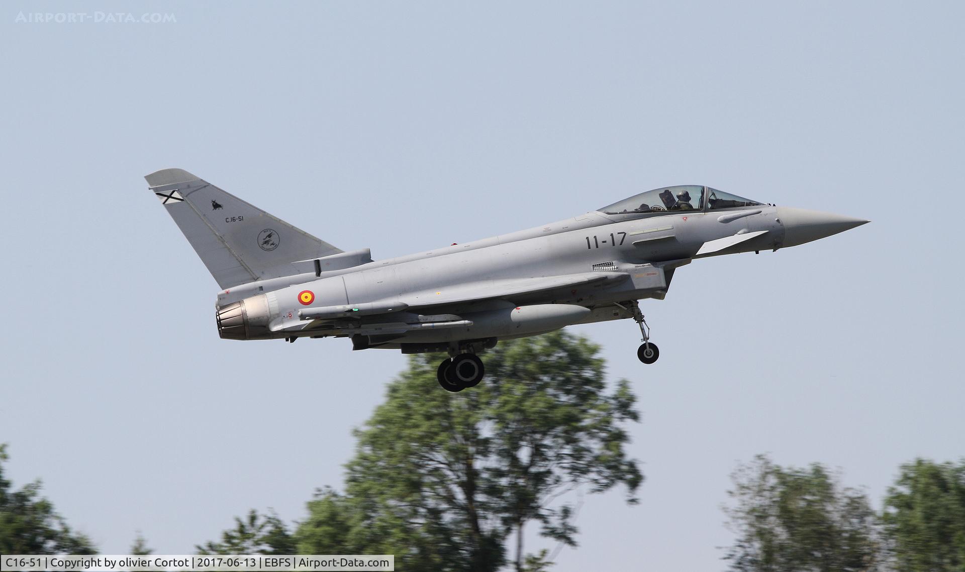 C16-51, Eurofighter EF-2000 Typhoon S C/N SS032, landing at Florennes AB