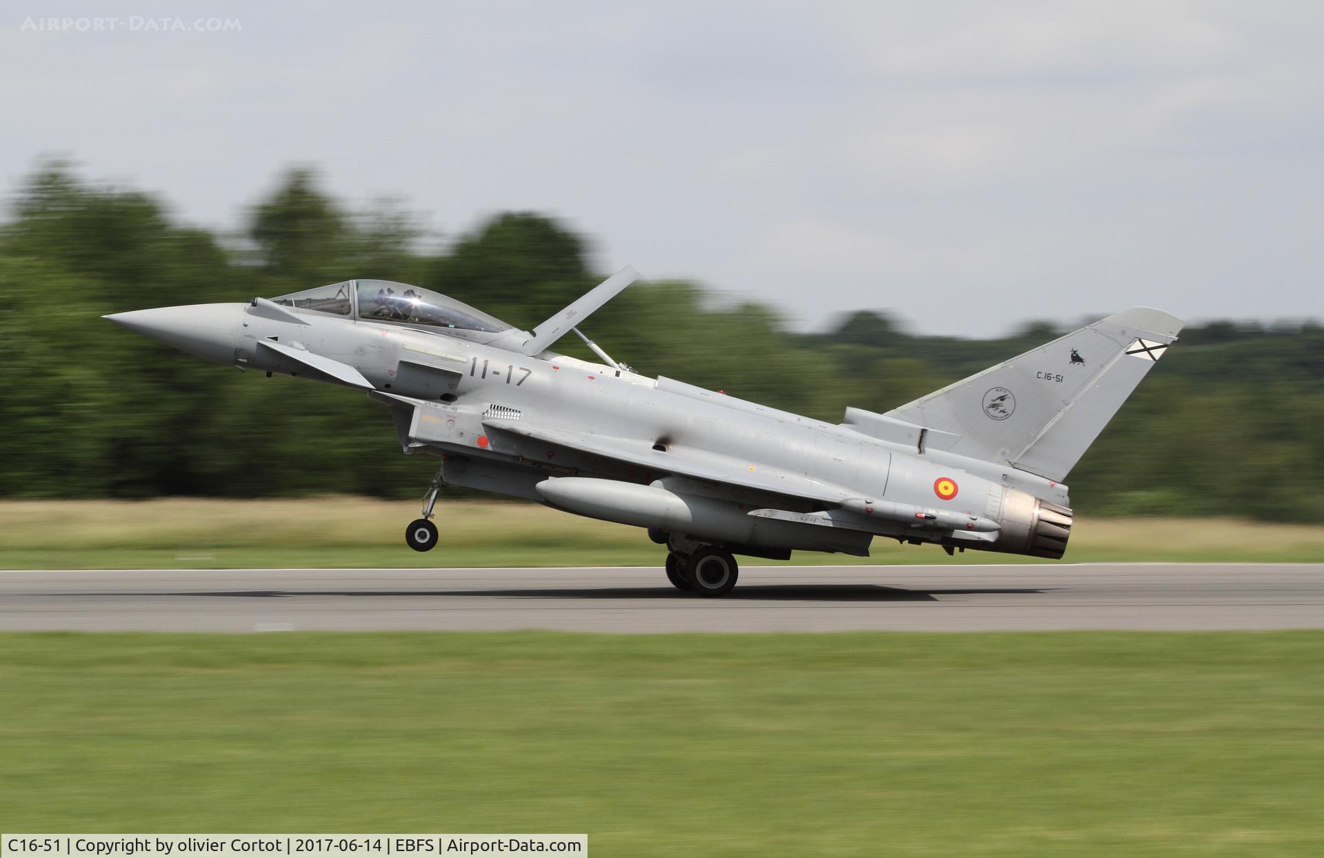 C16-51, Eurofighter EF-2000 Typhoon S C/N SS032, landing during the spotter day