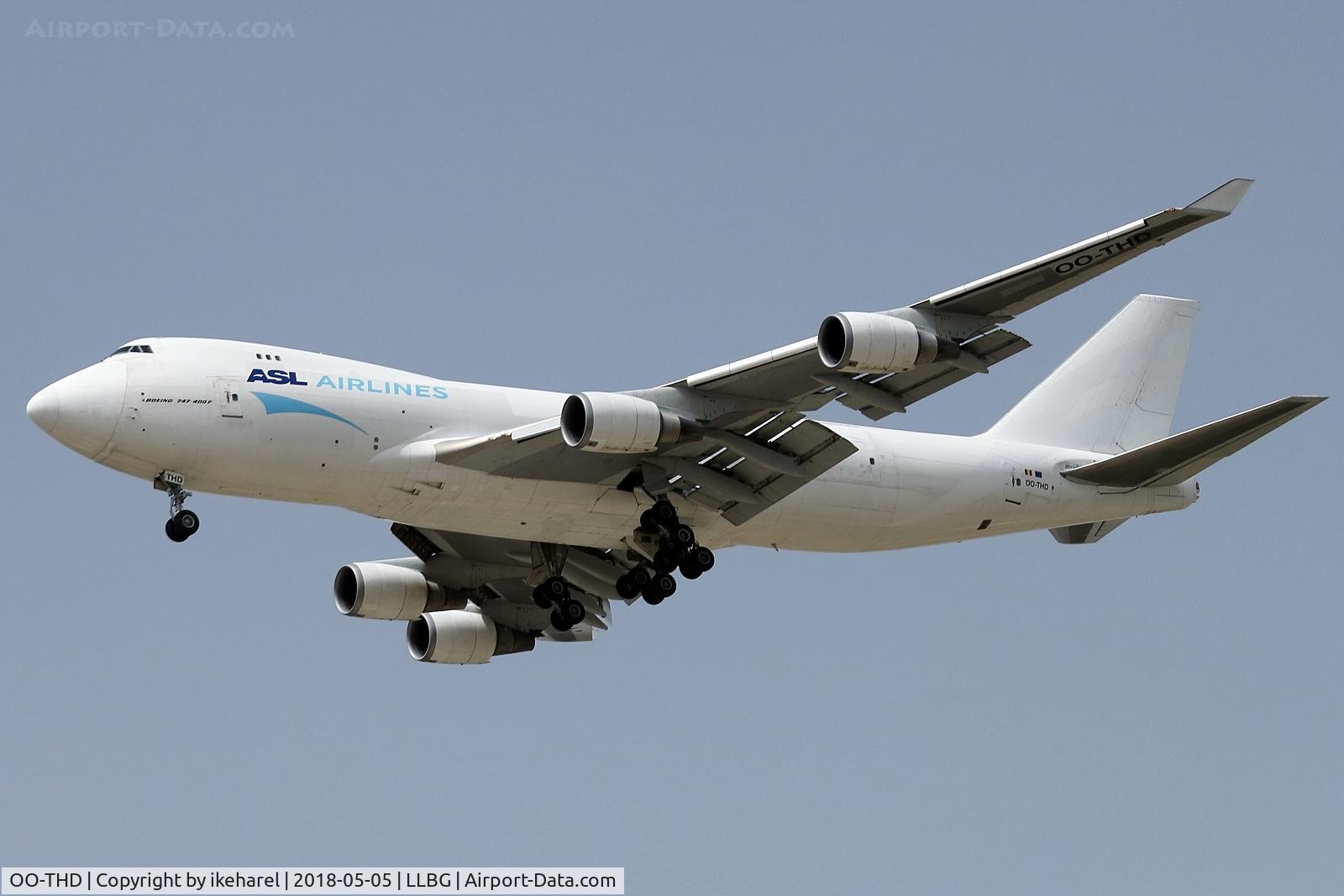 OO-THD, 2008 Boeing 747-4HAERF C/N 35236, Cargo flight on lease for El-AL cargo, fly in from Liege, Belgium.