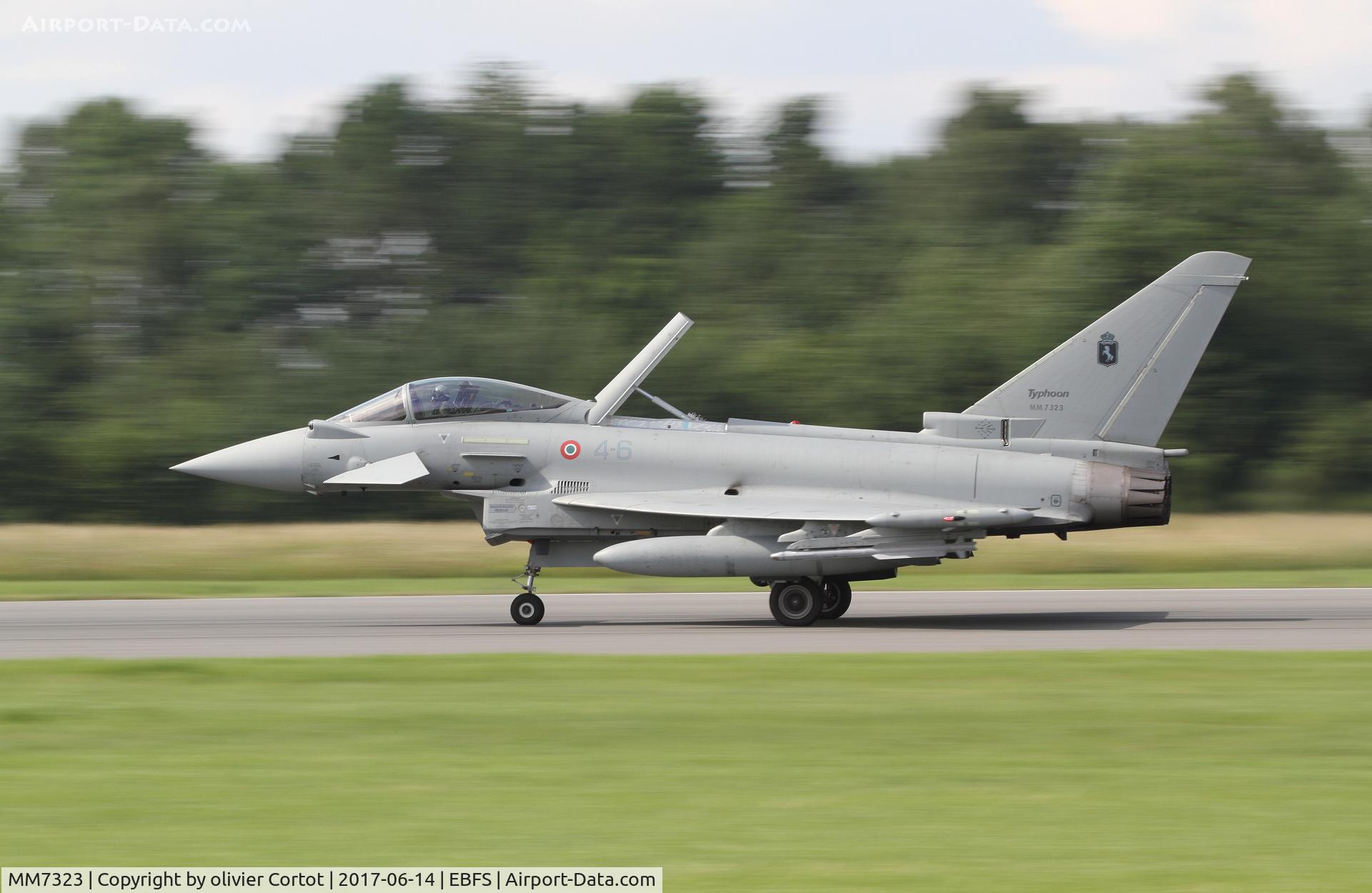 MM7323, Eurofighter EF-2000 Typhoon S C/N IS055, landing at Florennes