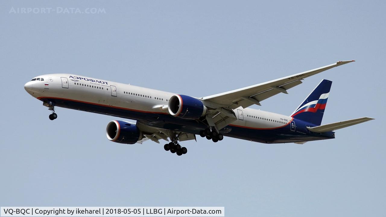 VQ-BQC, 2014 Boeing 777-3M0/ER C/N 41688, Flight from Moscow landing on runway 26.