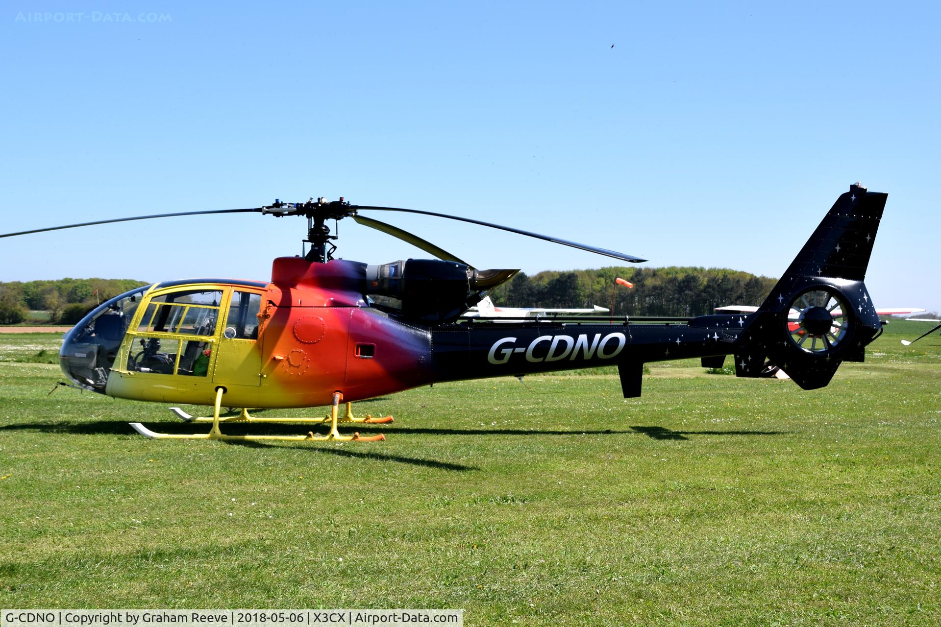 G-CDNO, 1975 Westland SA-341B Gazelle AH1 C/N 1385, Parked at Northrepps.