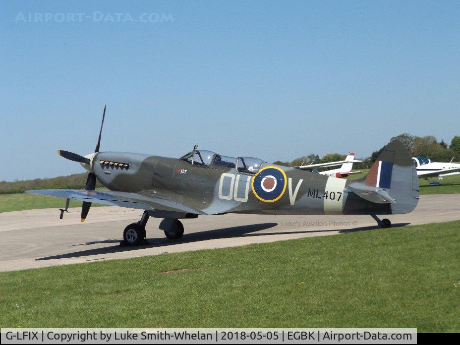 G-LFIX, 1944 Supermarine 509 Spitfire LF.IX (T.IX) C/N CBAF.8463, At Sywell Aerodrome.