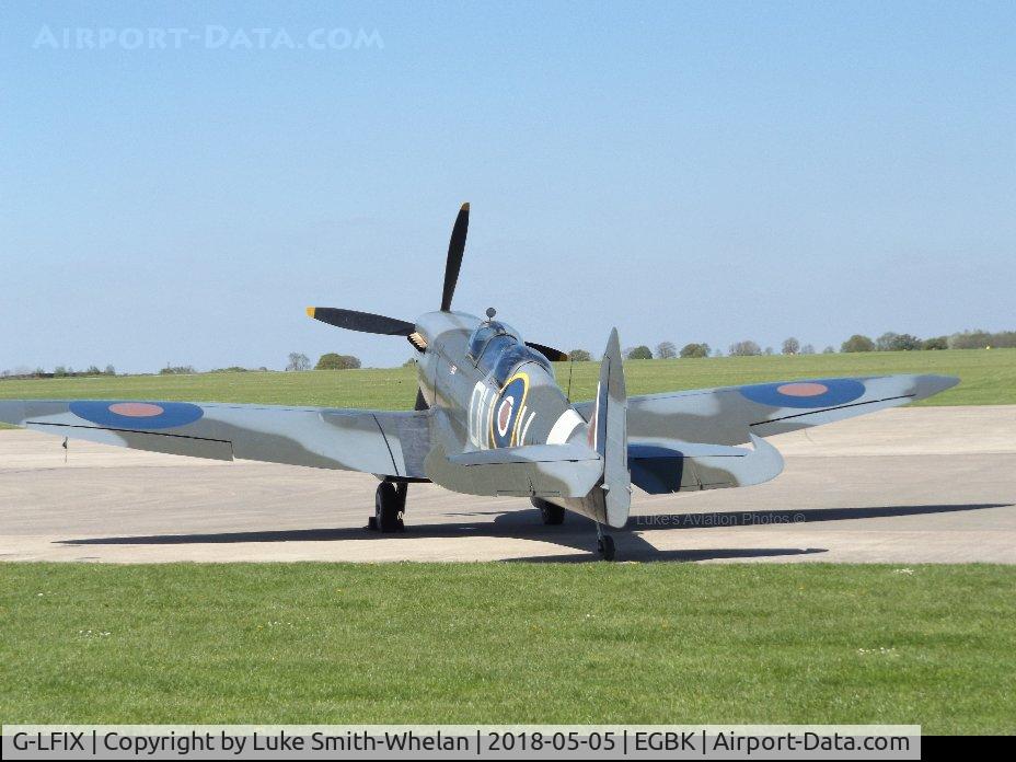G-LFIX, 1944 Supermarine 509 Spitfire LF.IX (T.IX) C/N CBAF.8463, At Sywell Aerodrome.