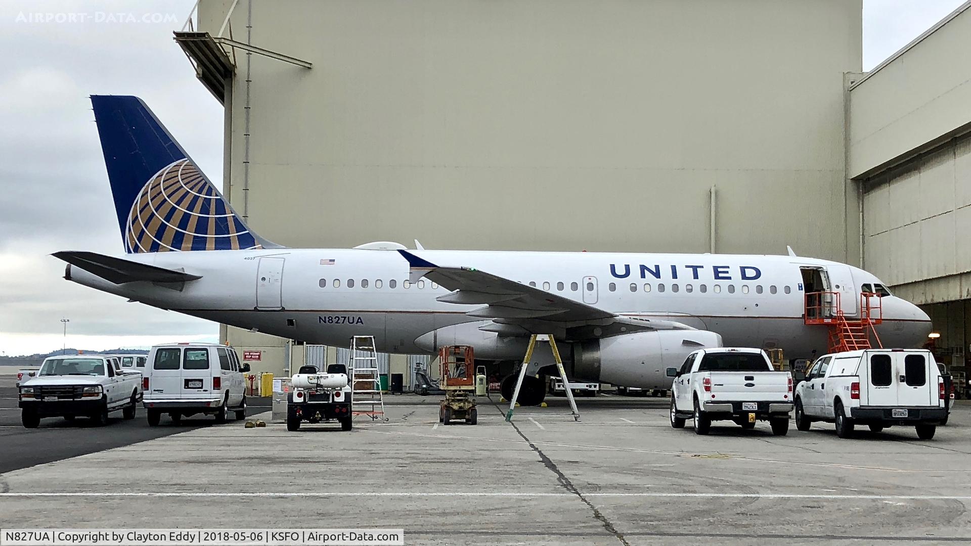 N827UA, 1999 Airbus A319-131 C/N 1022, SFO 2018.