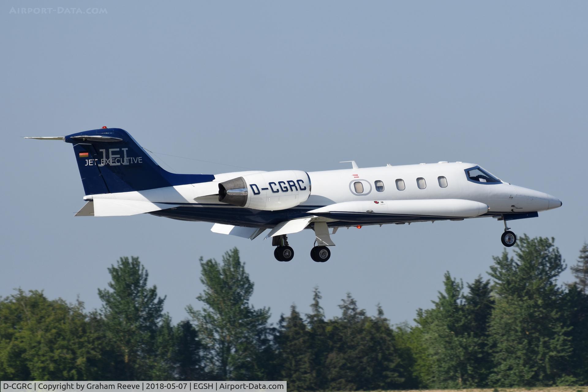 D-CGRC, 1979 Gates Learjet 35A C/N 35-223, Landing at Norwich.