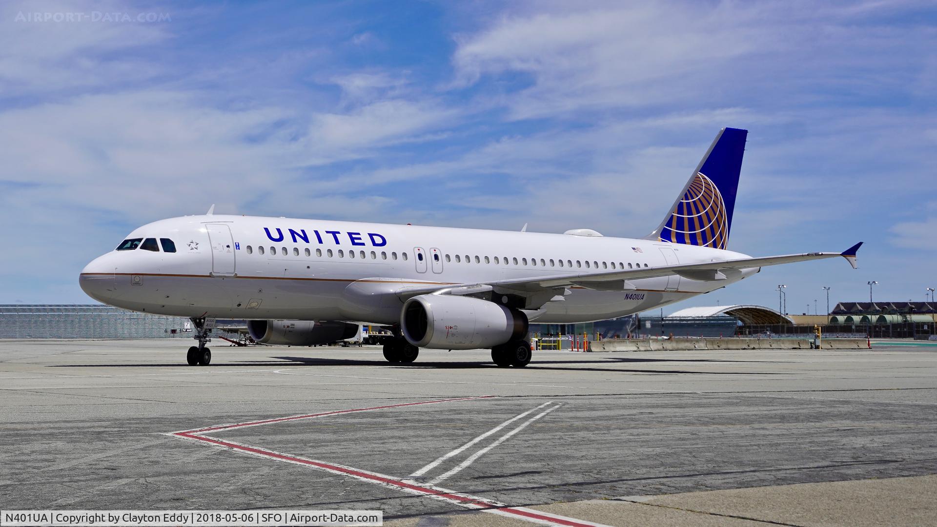 N401UA, 1993 Airbus A320-232 C/N 435, SFO 2018.