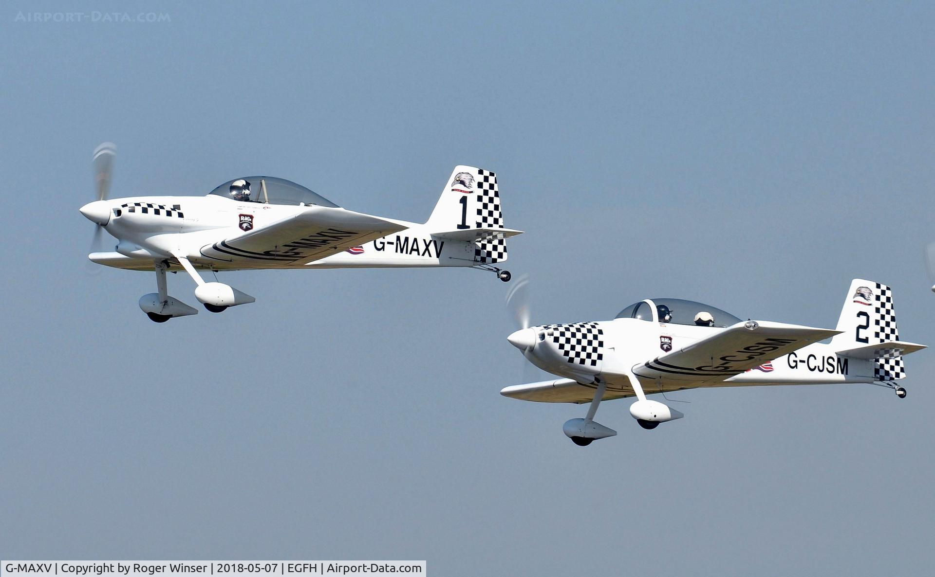 G-MAXV, 2000 Vans RV-4 C/N PFA 181-13266, Raven 1 leading Vans RV-8 aircraft G-CJSM (Raven 2)..