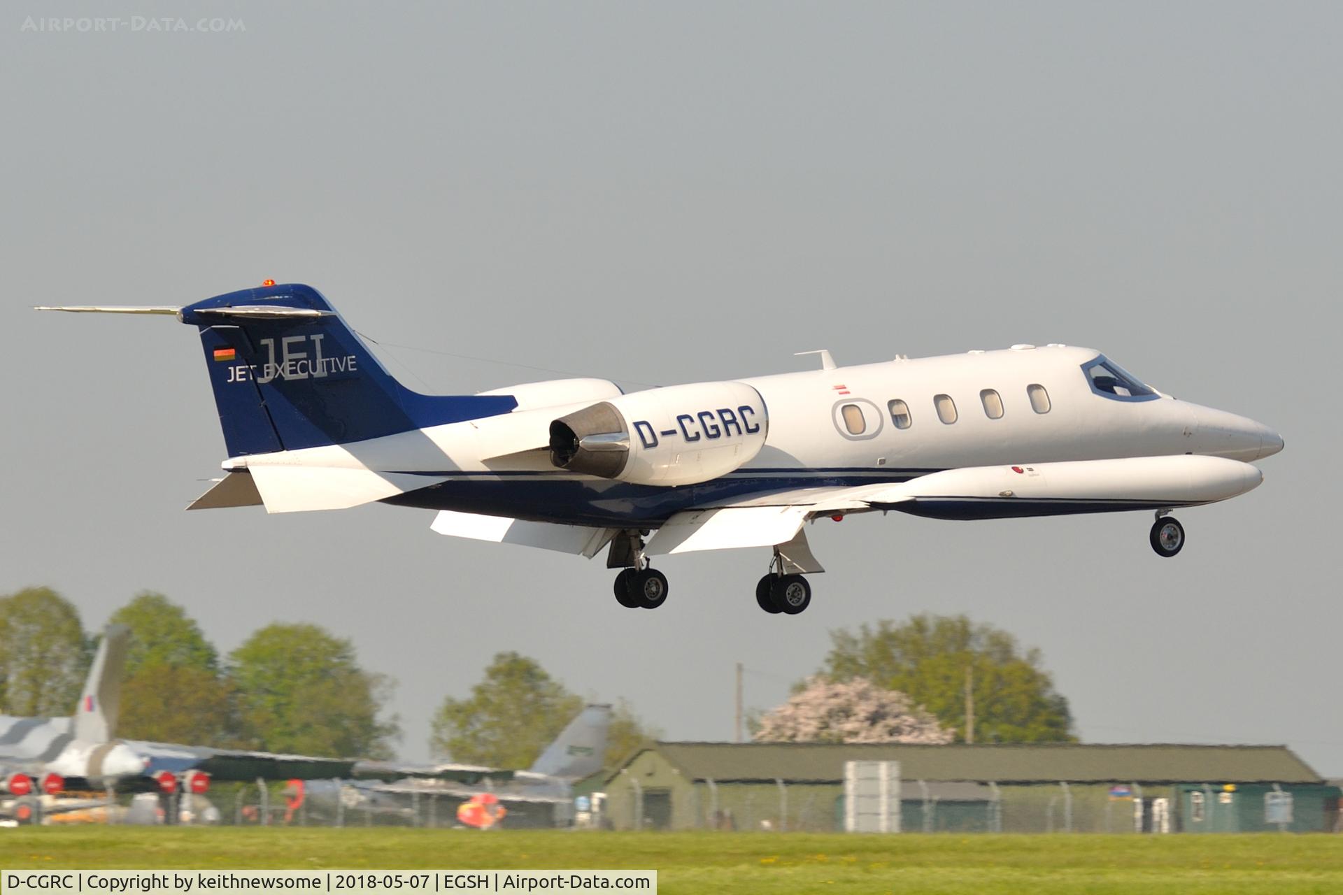 D-CGRC, 1979 Gates Learjet 35A C/N 35-223, Welcome arrival.