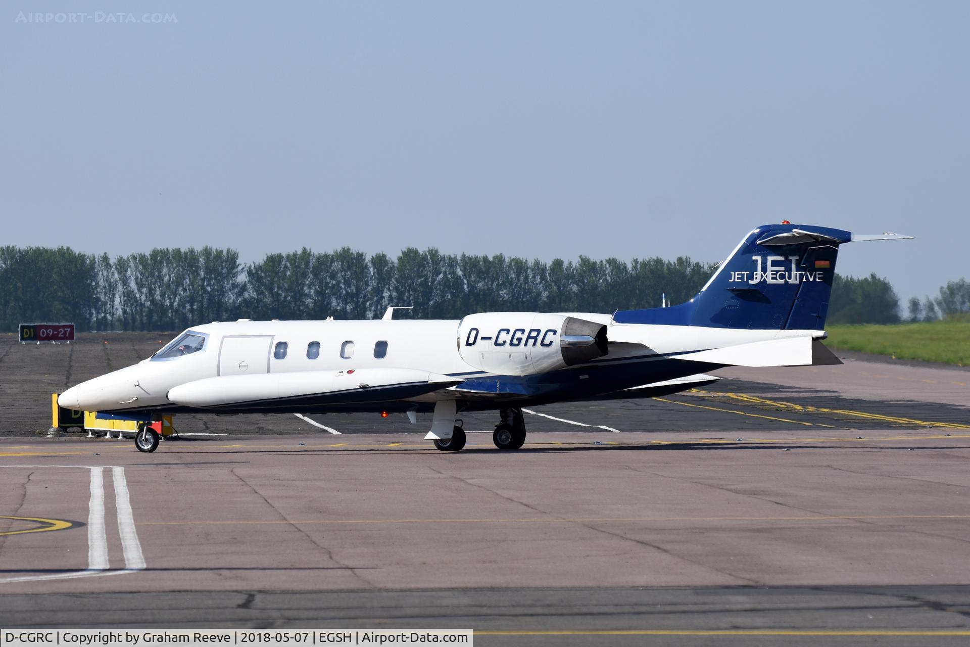 D-CGRC, 1979 Gates Learjet 35A C/N 35-223, Just landed a Norwich.