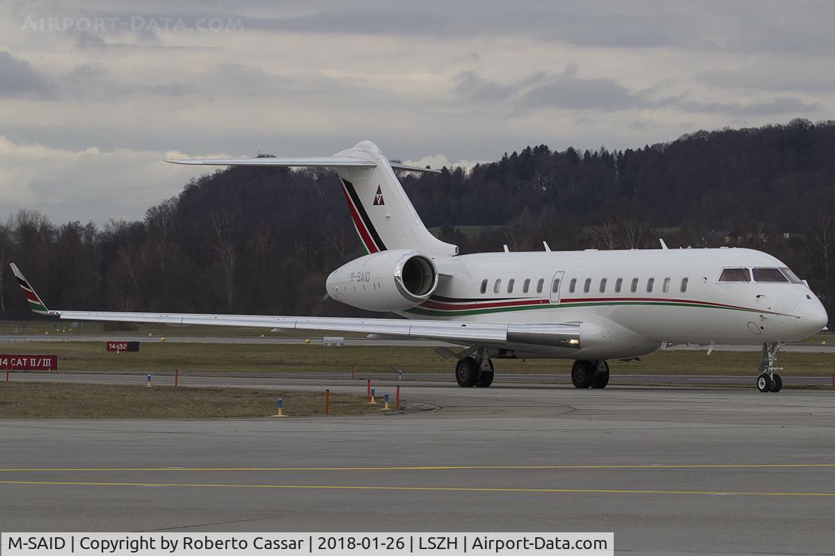 M-SAID, 2012 Bombardier BD-700-1A11 Global 5000 C/N 9486, World Economic Forum 2018