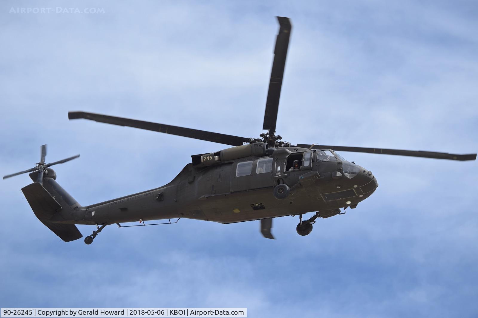 90-26245, 1990 Sikorsky UH-60L Black Hawk C/N 70-1472, Returning to BOI from training mission. 1-183rd AVN BN, Idaho Army National Guard.