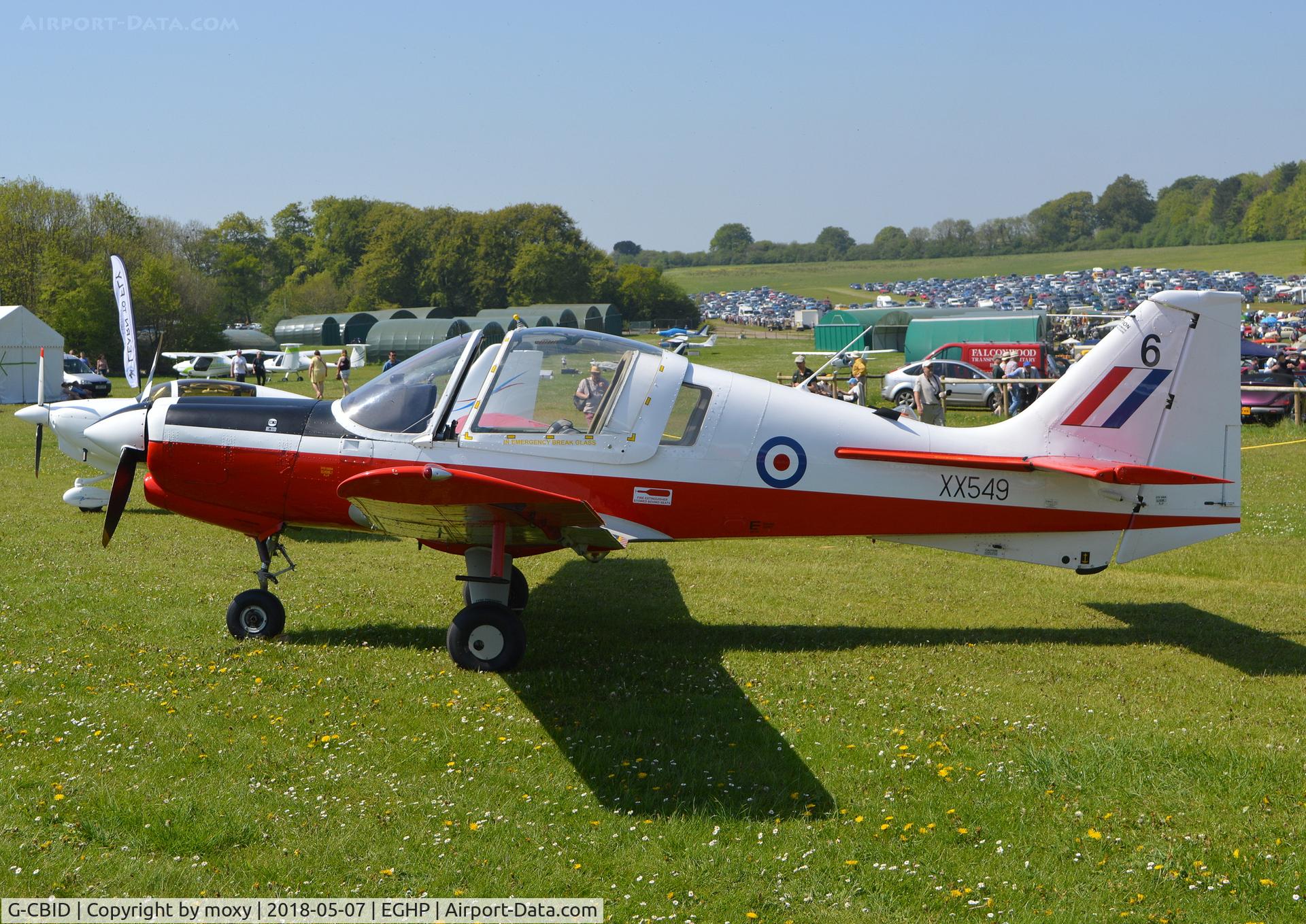 G-CBID, 1974 Scottish Aviation Bulldog T.1 C/N BH.120/242, Scottish Aviation Bulldog T.1. at Popham.