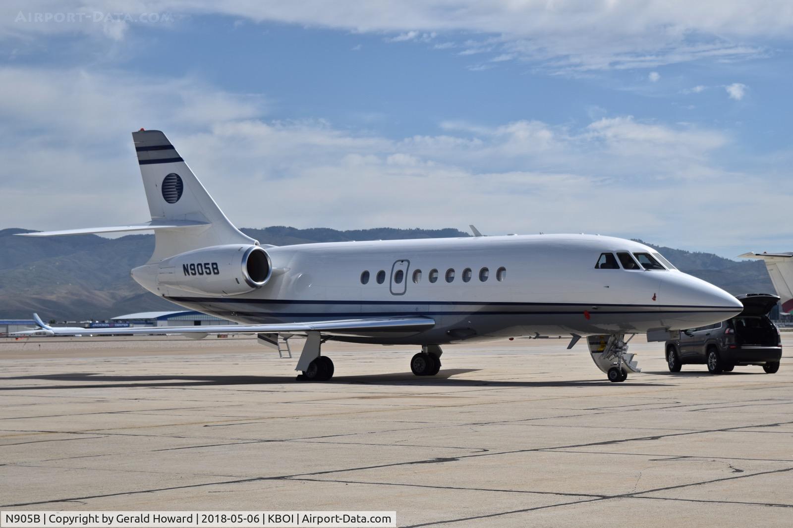 N905B, 2000 Dassault Falcon 2000 C/N 132, Parked on the south GA ramp.