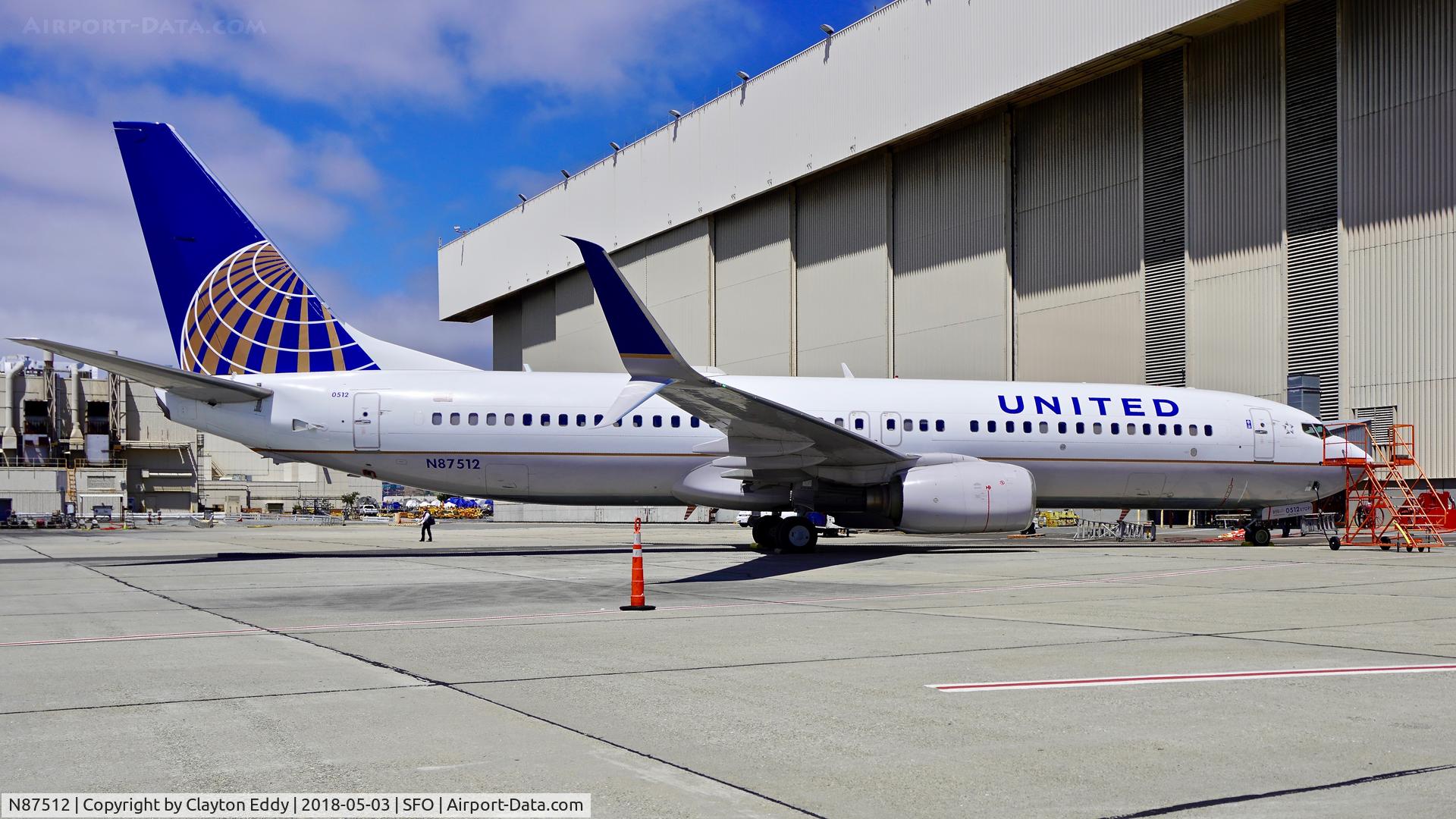 N87512, 2008 Boeing 737-824 C/N 33458, SFO 2018.