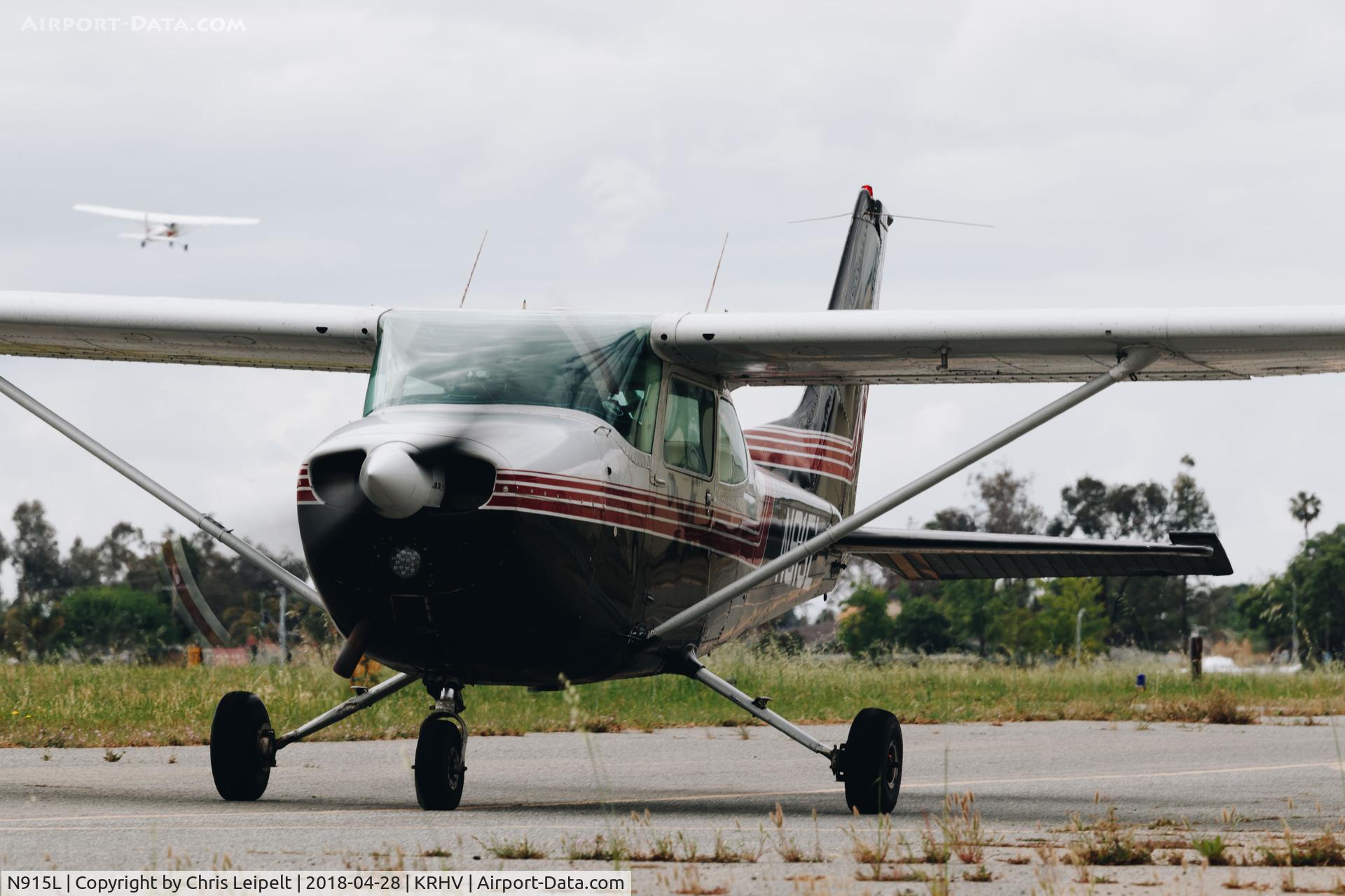 N915L, 1976 Cessna 172M C/N 17267355, Locally-based 1976 Cessna 172M taxing out for departure at Reid Hillview Airport, San Jose, CA.