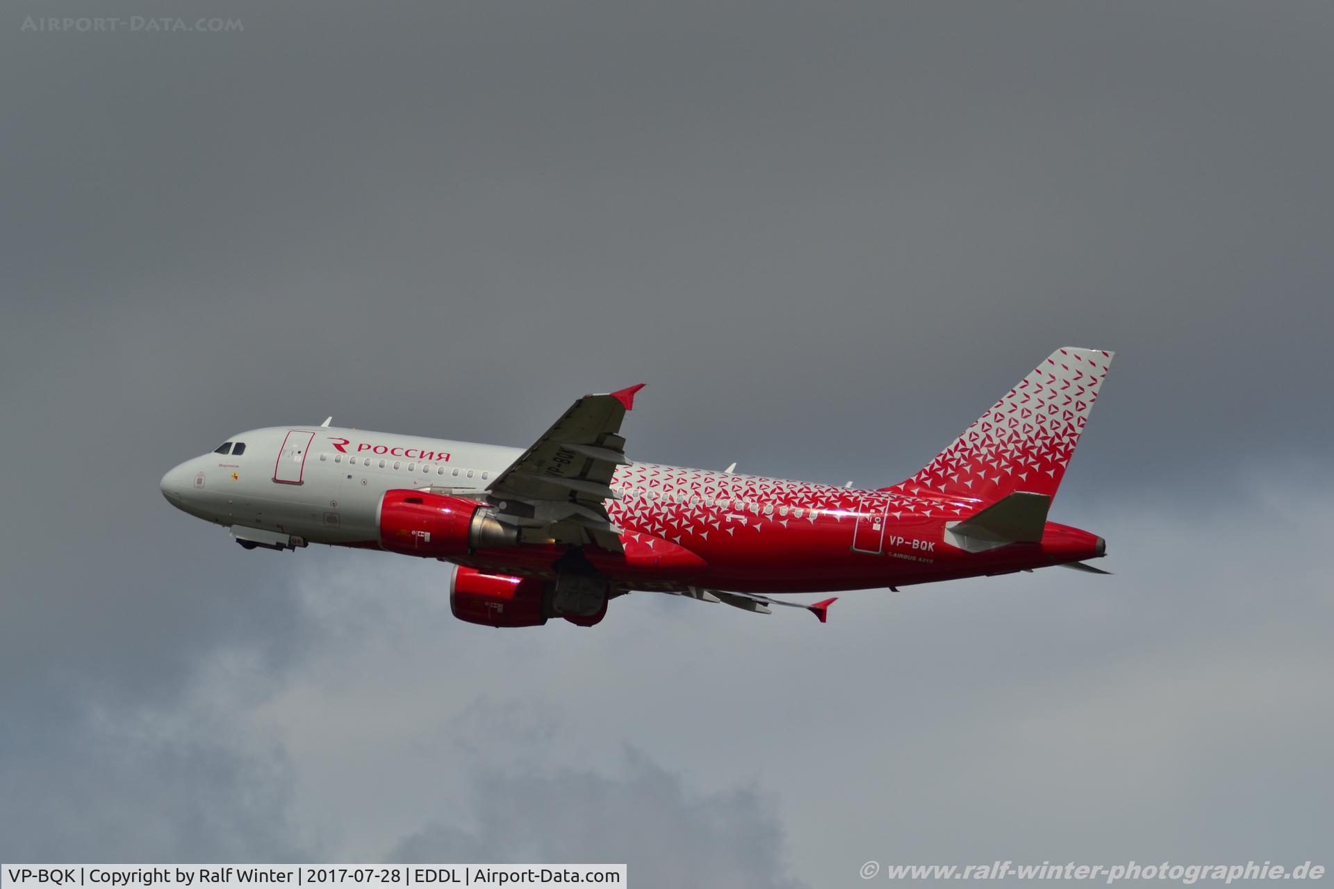 VP-BQK, 2007 Airbus A319-111 C/N 3179, Airbus A319-111 - R4 SDM Rossiya 'Voronezh' - 3179 - VP-BQK - 28.07.2017 - DUS