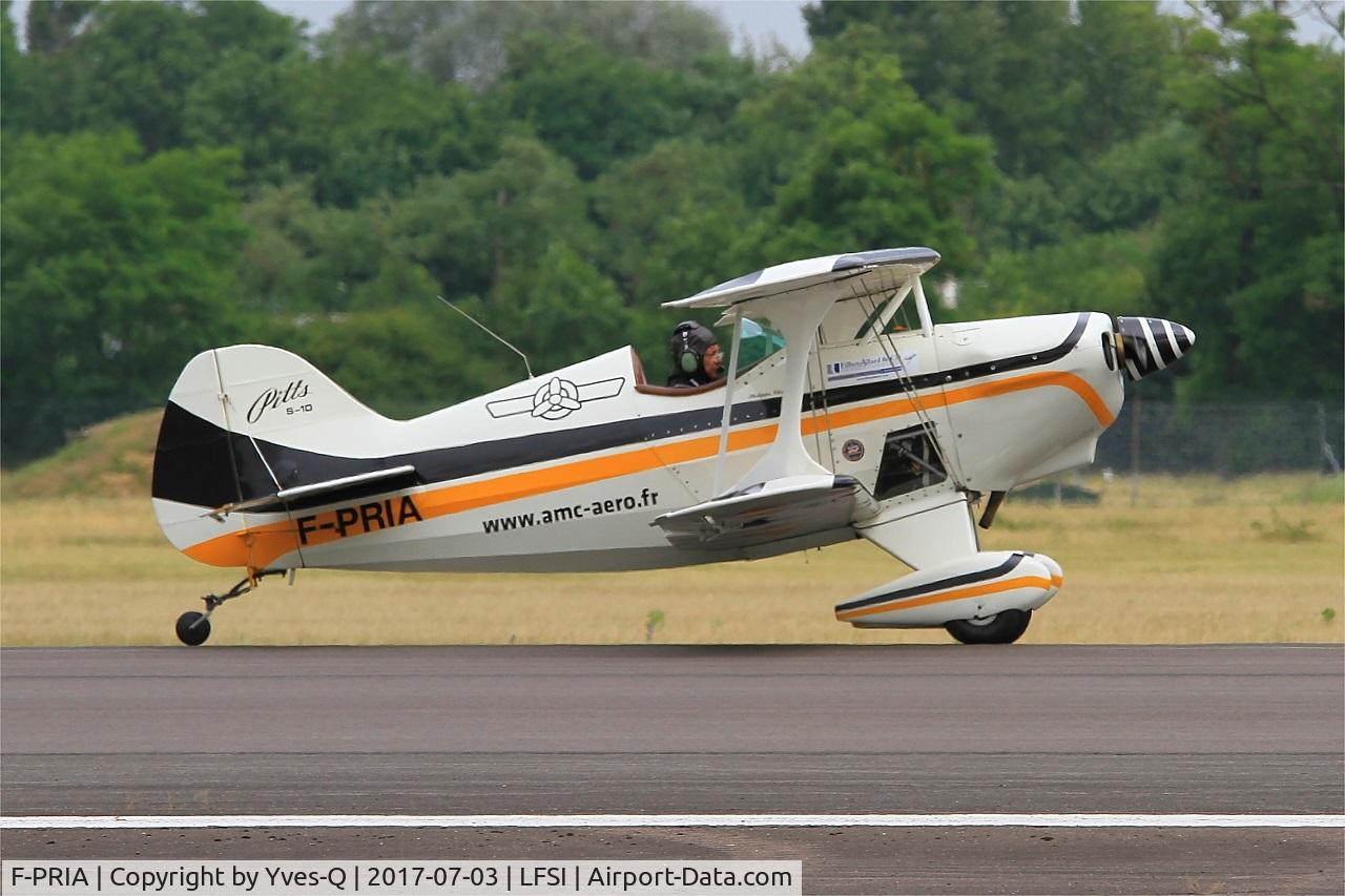 F-PRIA, Pitts S-1D Special C/N 7-0503, Pitts S-1D Special, Taxiing on rwy 29, St Dizier-Robinson Air Base 113 (LFSI) Open day 2017