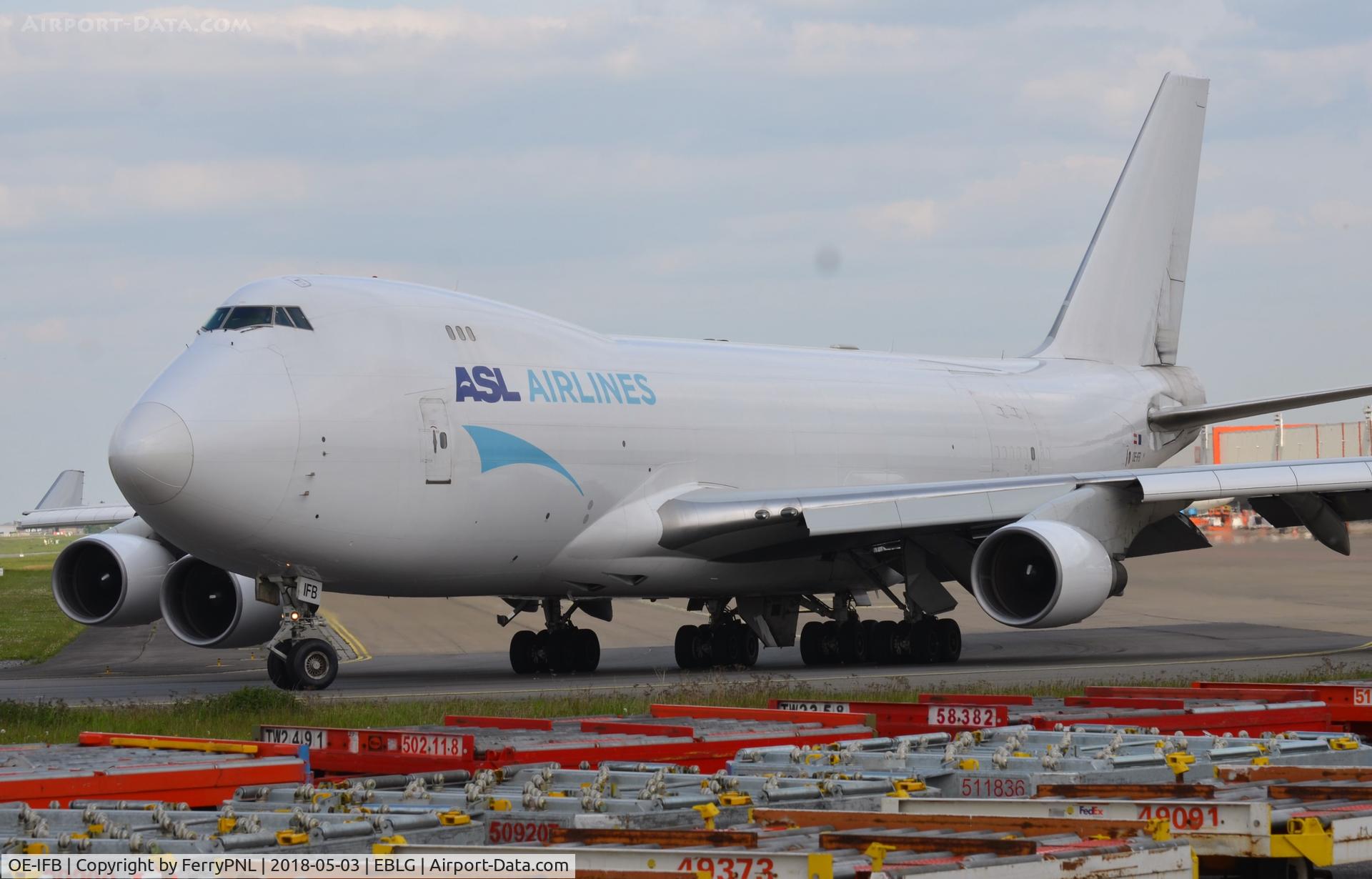 OE-IFB, 2003 Boeing 747-4B5F(ER) C/N 33516, ASL B744 departing LGG for JFK