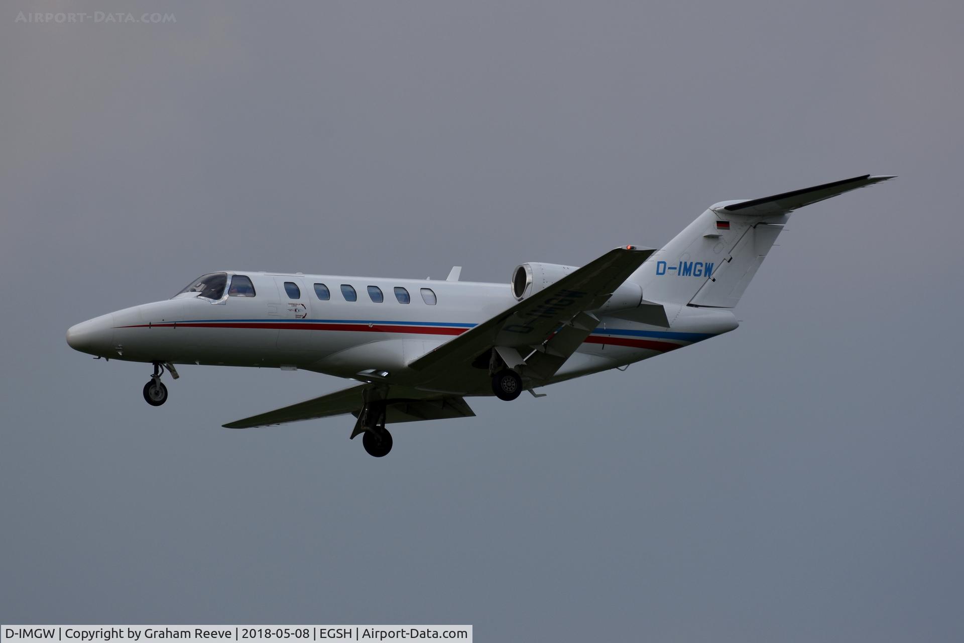 D-IMGW, 2012 Cessna 525A CitationJet CJ2+ C/N 525A-0498, Landing at Norwich.