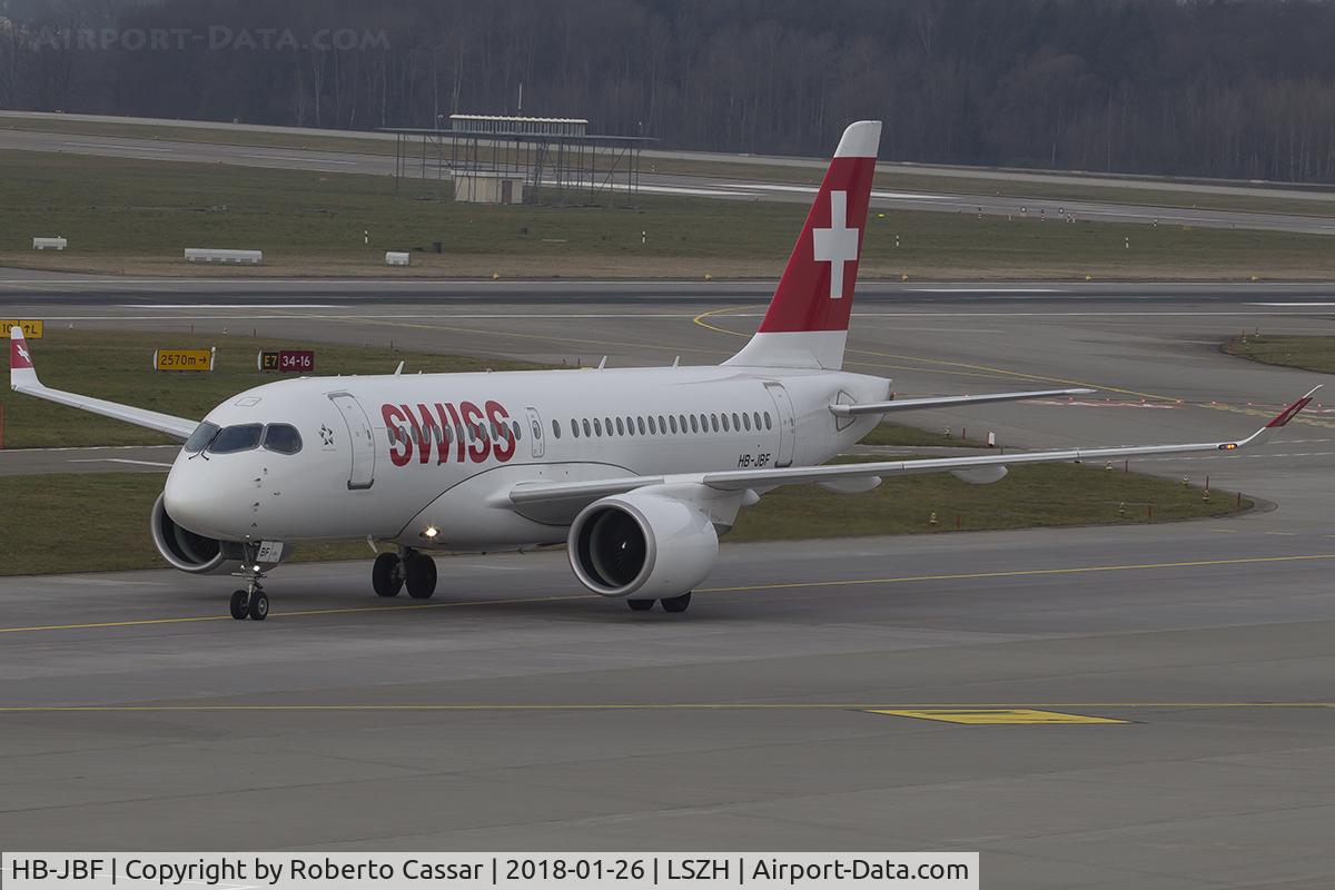 HB-JBF, 2017 Bombardier CSeries CS100 (BD-500-1A10) C/N 50015, Zurich - Kloten Airport