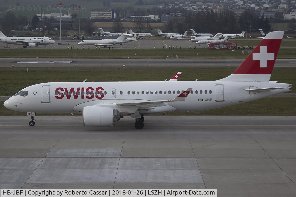 HB-JBF, 2017 Bombardier CSeries CS100 (BD-500-1A10) C/N 50015, Zurich - Kloten Airport