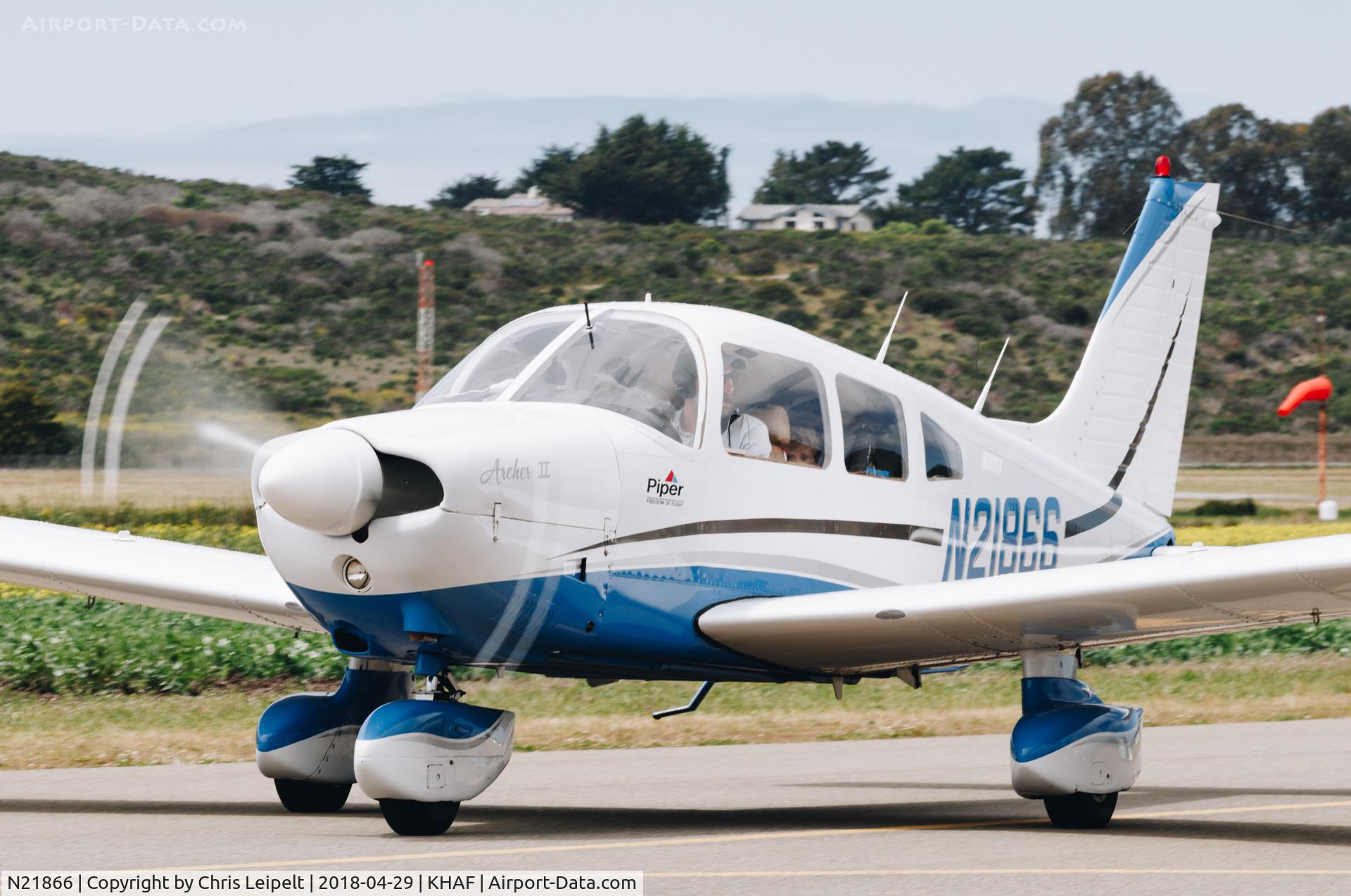 N21866, 1978 Piper PA-28-181 C/N 28-7990063, 1978 Piper PA-28-181 taxing for departure at Half Moon Bay Airport Day 2018.