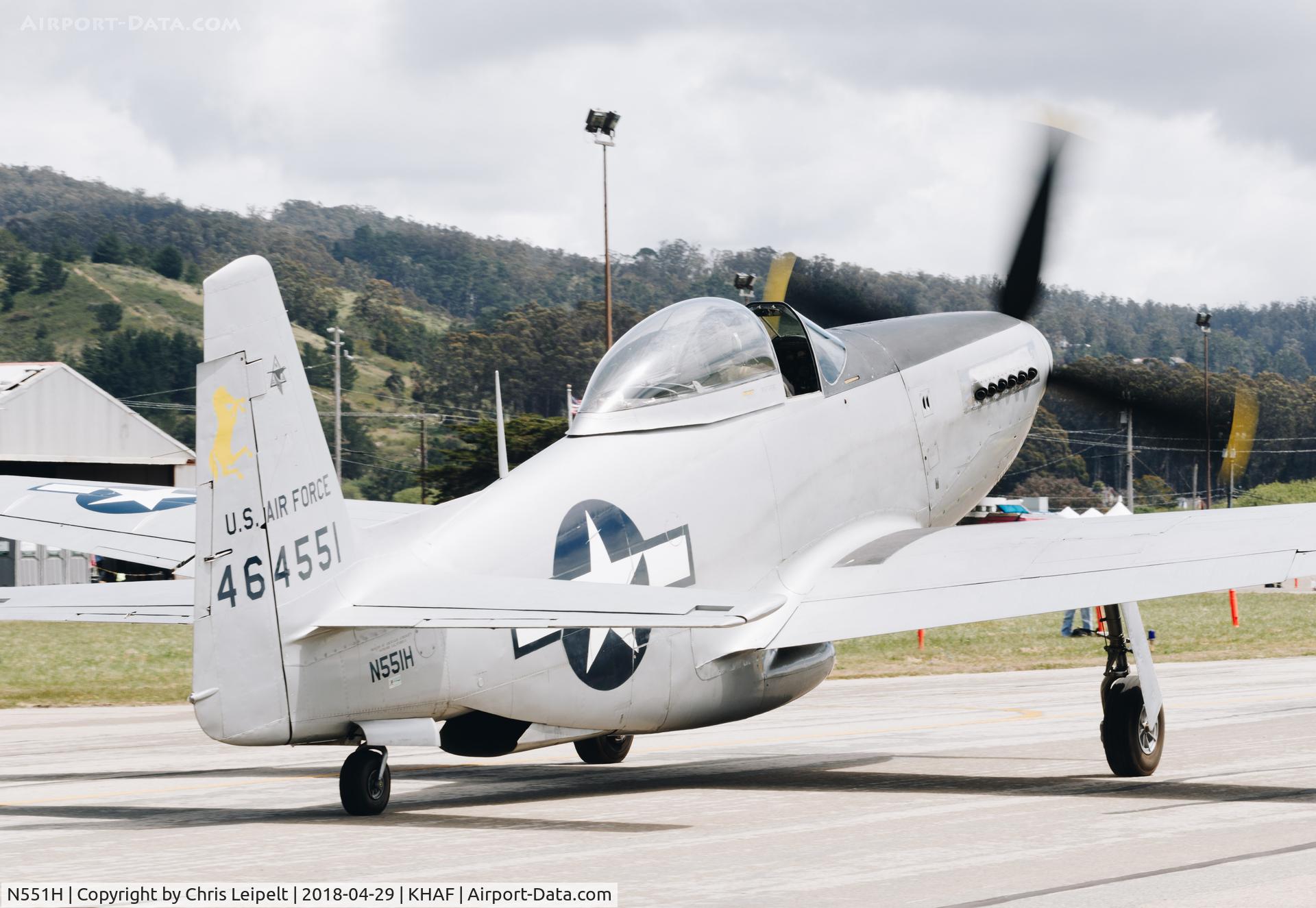 N551H, 1944 North American F-51-H-5-NA C/N 44-64314, 1944 North American F-51H at Half Moon Bay Airport Day 2018.