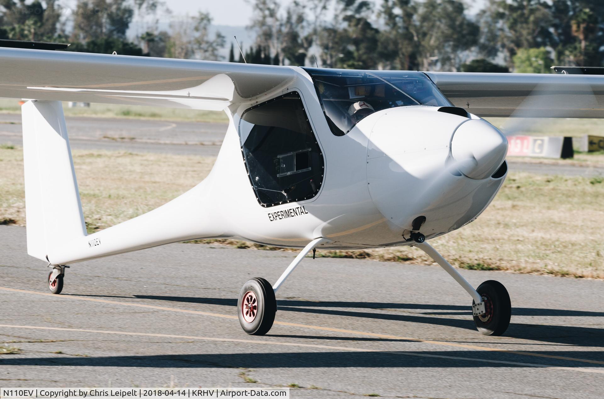 N110EV, Pipistrel Sinus 912 C/N 095, Locally-based Pipistrel Sinus 912 taxing to the visitors ramp at Reid Hilview Airport, San Jose, CA.