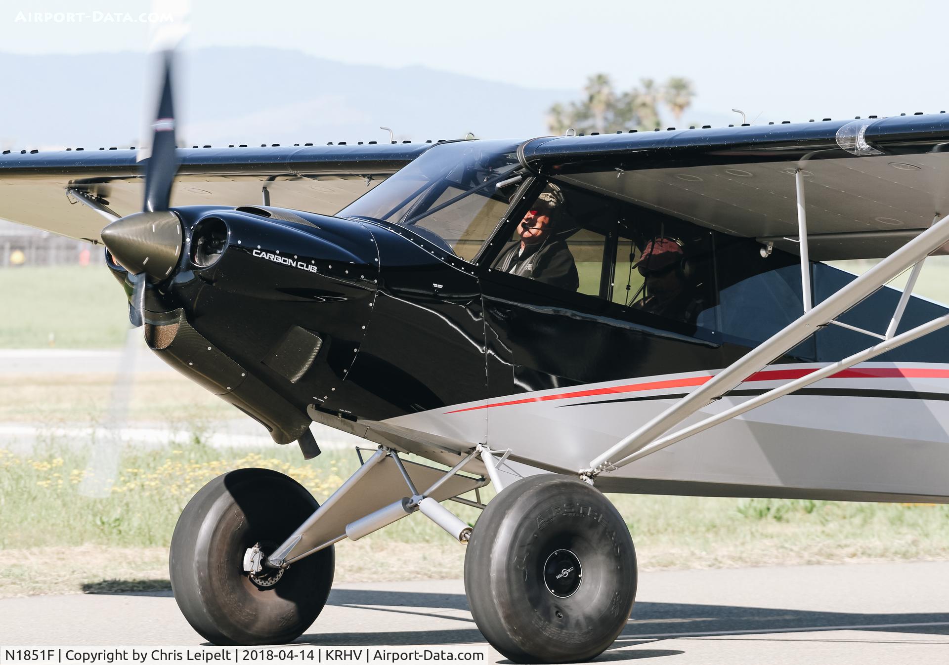 N1851F, Cessna 210F Centurion C/N 21058751, 2014 Carbon Cub taxing out at Reid Hillview Airport, San Jose, CA.