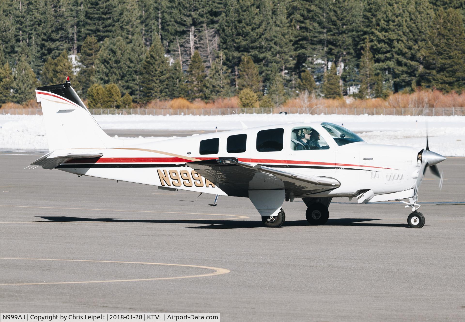 N999AJ, 1984 Beech B36TC Bonanza C/N EA-417, 1984 Beechcraft B36TC Bonanza taxing out for departure at South Lake Tahoe Airport, CA.