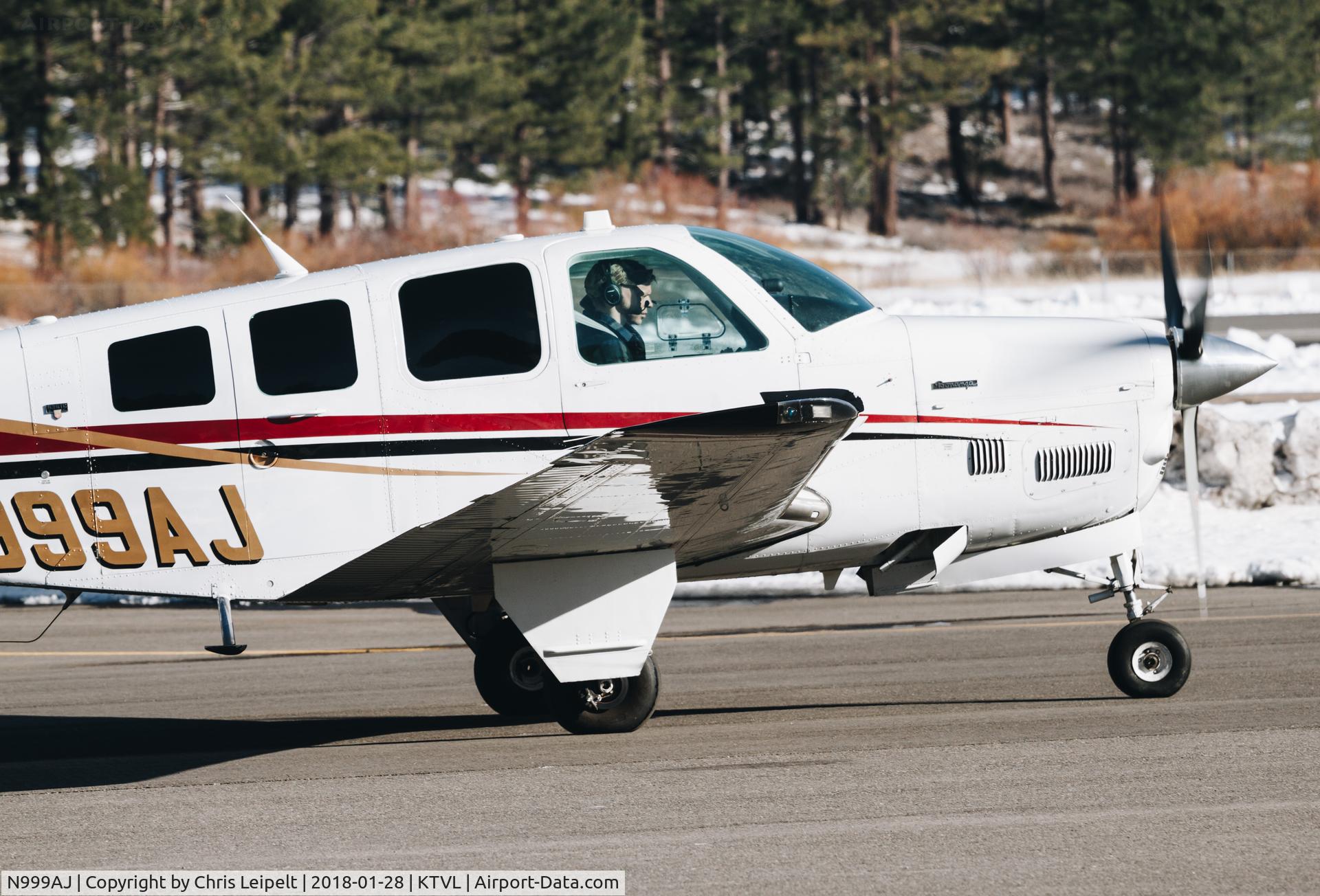 N999AJ, 1984 Beech B36TC Bonanza C/N EA-417, 1984 Beechcraft B36TC Bonanza taxing out for departure at South Lake Tahoe Airport, CA.