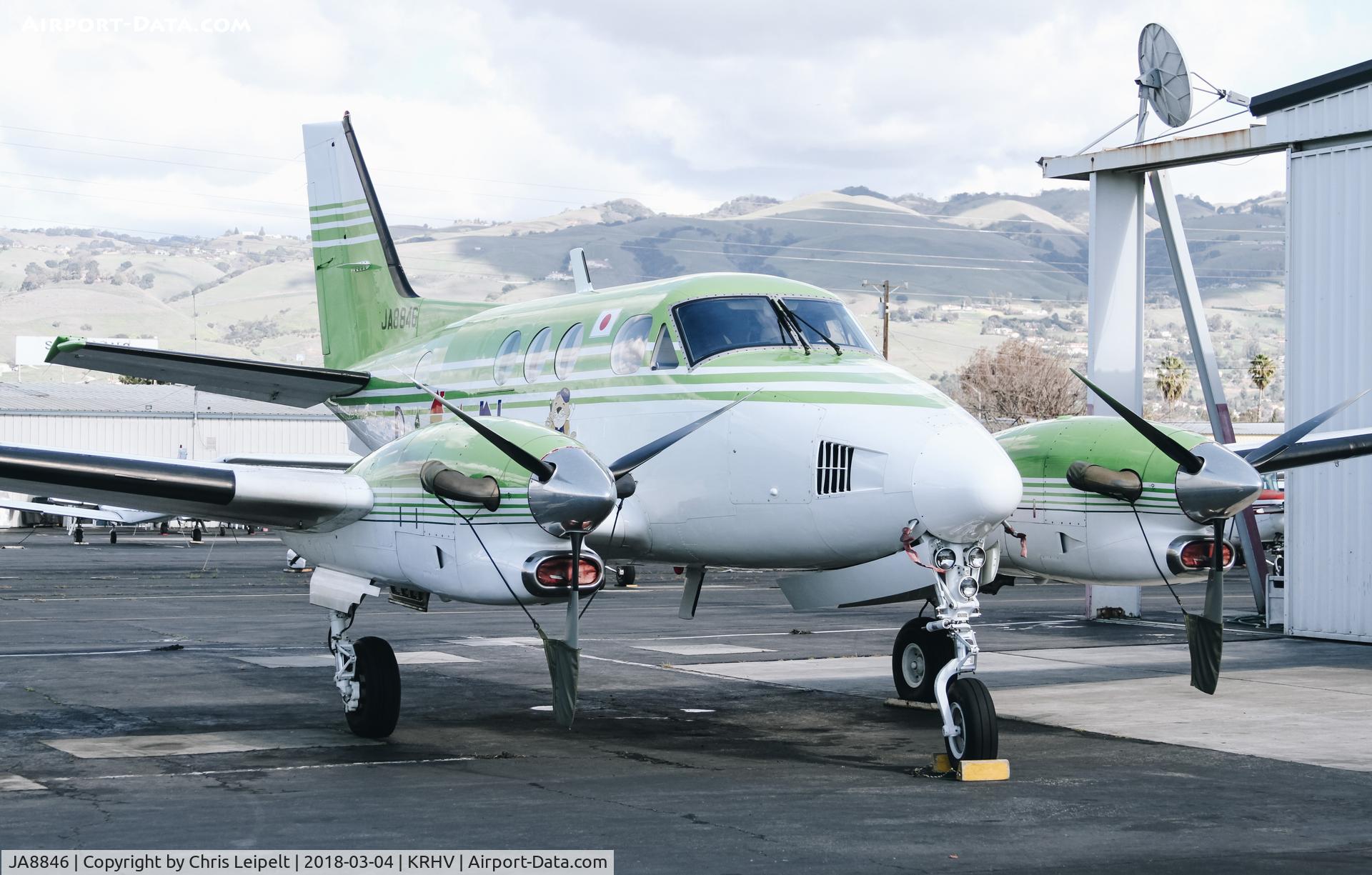 JA8846, 1986 Beech C90A King Air King Air C/N LJ-1143, 2000 Beechcraft C90A King Air parked on the ramp at Reid Hillview Airport, San Jose, CA.