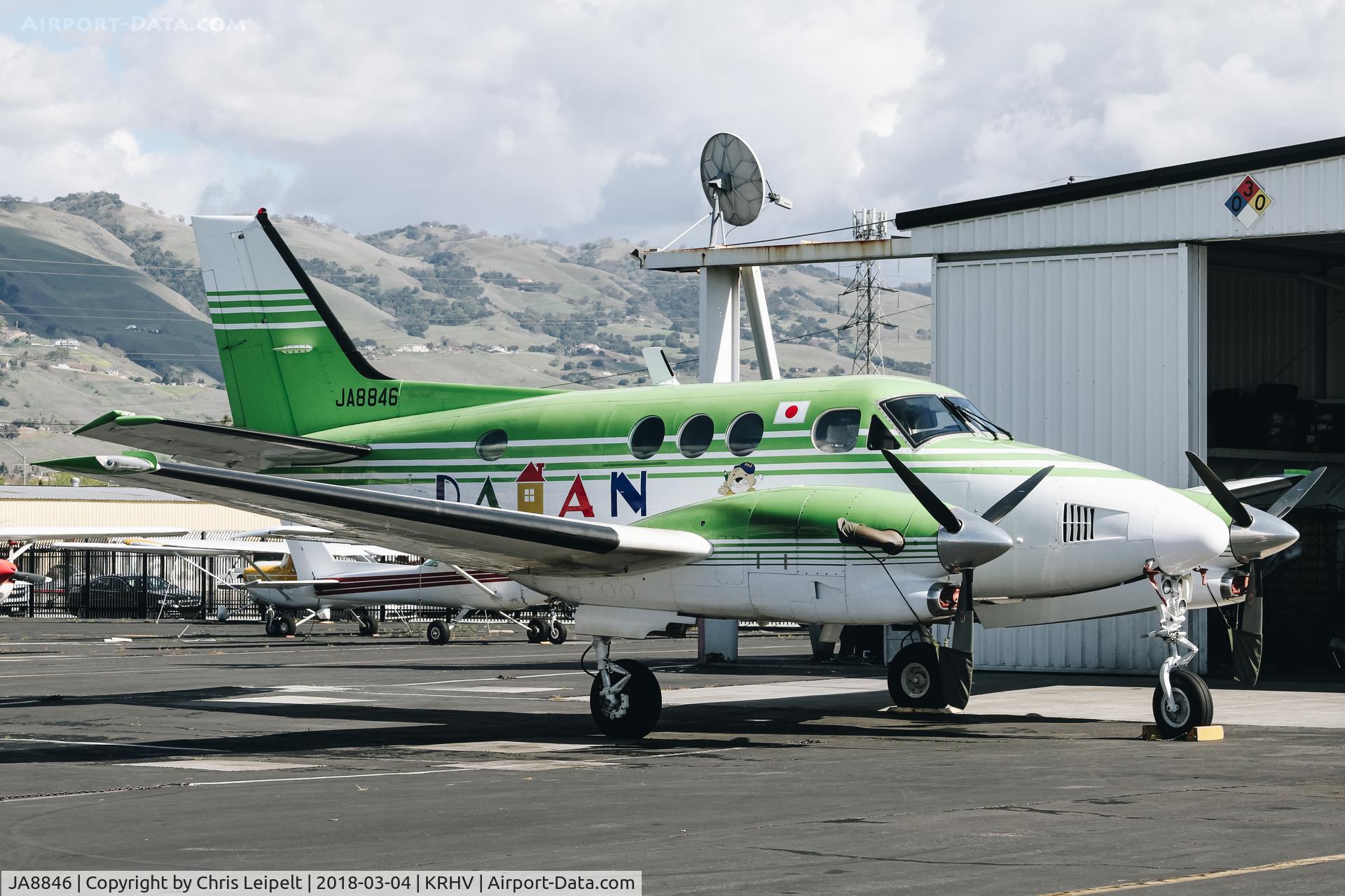 JA8846, 1986 Beech C90A King Air King Air C/N LJ-1143, 2000 Beechcraft C90A King Air parked on the ramp at Reid Hillview Airport, San Jose, CA.