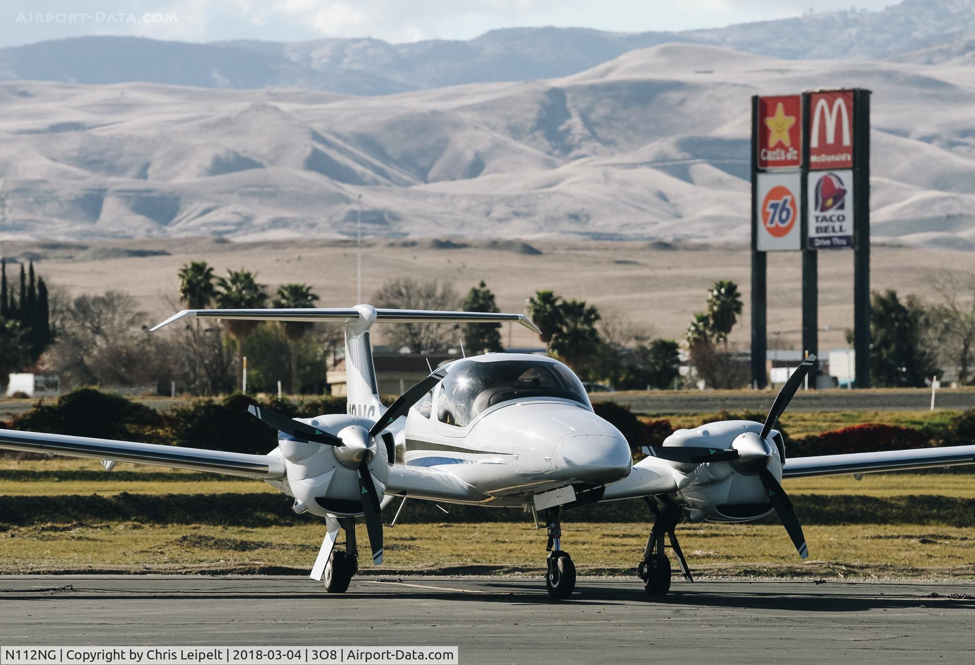 N112NG, 2015 Diamond DA-42NG Twin Star C/N 42.N192, 2015 Diamond DA-42NG Twin Star parked on the ramp at Harris Ranch Airport, Coalinga, CA.