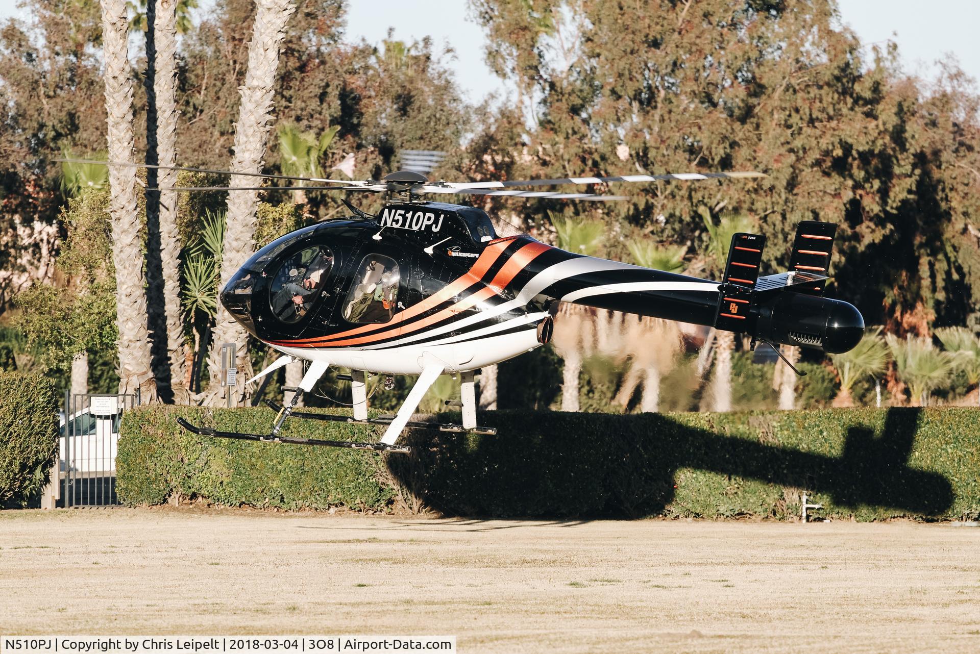 N510PJ, McDonnell Douglas 500N C/N LN054, 1993 McDonnell Douglas 500N landing at Harris Ranch Airport, Coalinga, CA.